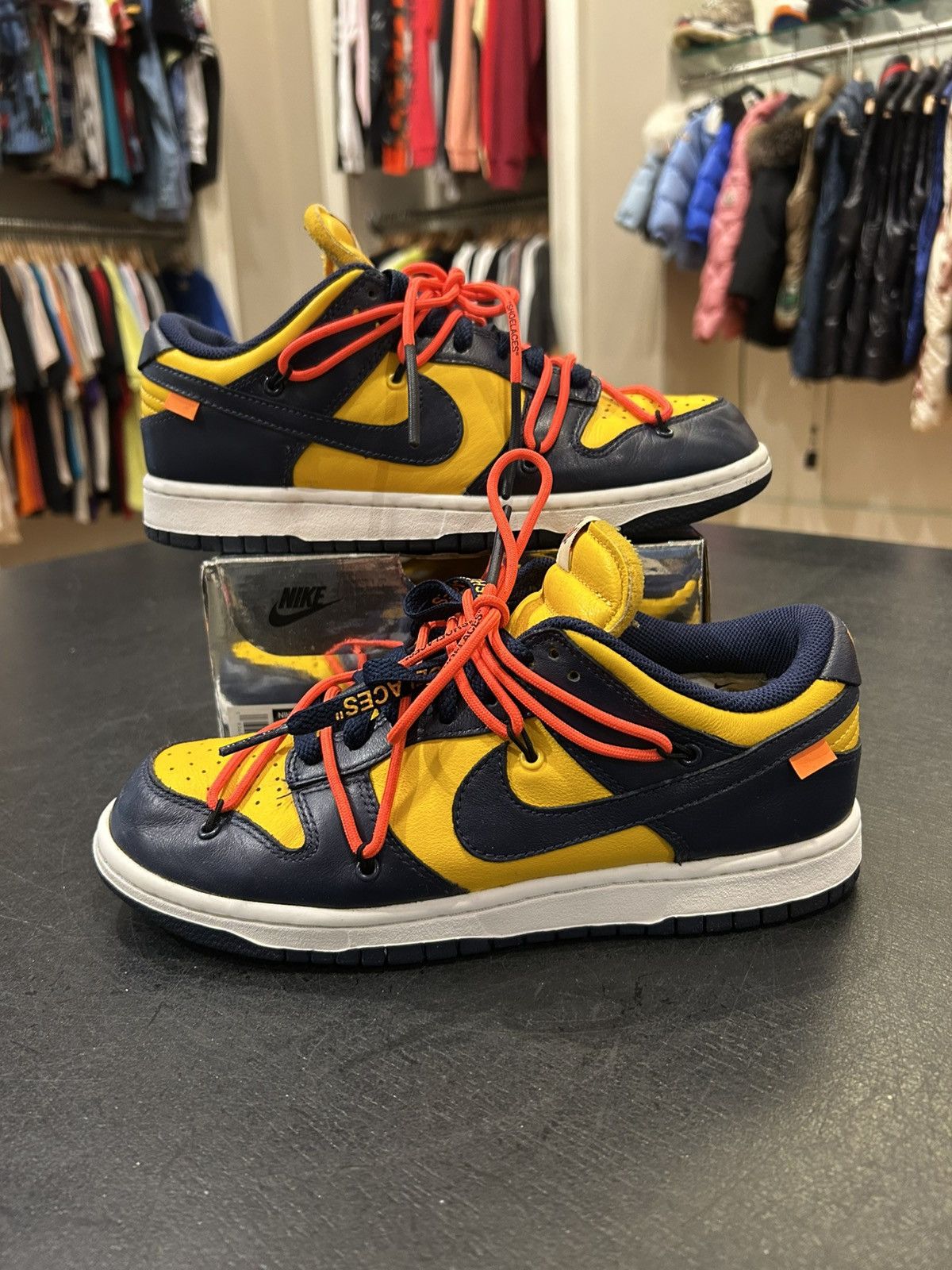 Nike × Off-White Off-White X Nike Dunk Low ‘University Gold’ Size US 8 / EU 41 - 1 Thumbnail