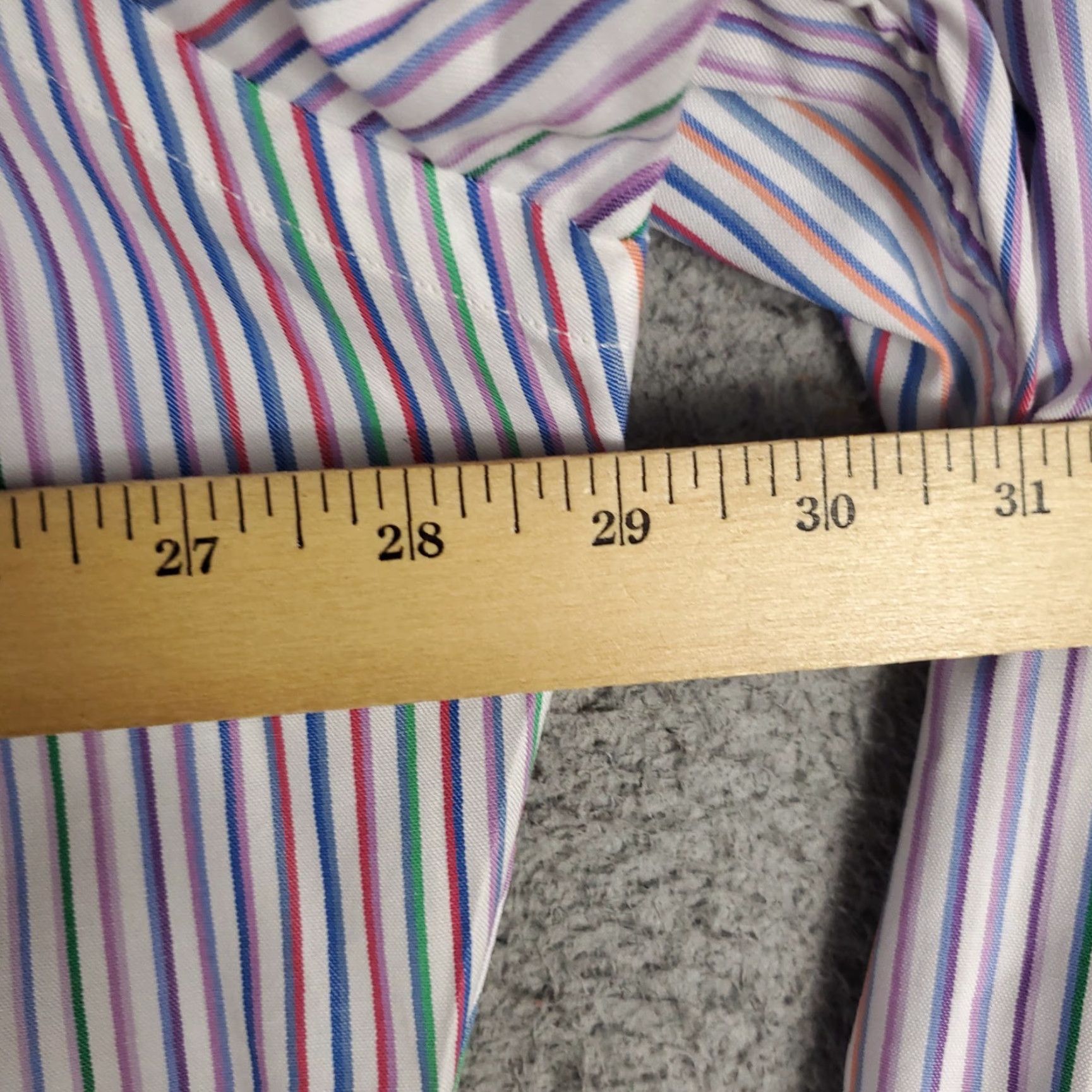 Ralph Lauren Ralph Lauren Shirt Adult 18 Purple Striped Long Sleeve Button-Down Pony Logo Classic Fit Mens Size US XXL / EU 58 / 5 - 6 Thumbnail