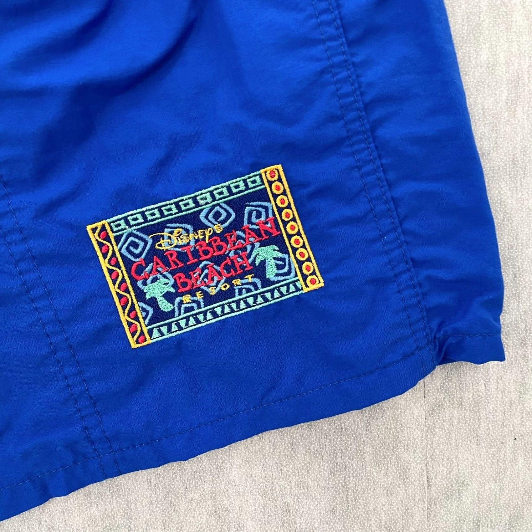 Disney VINTAGE Disney Shorts Mens L Blue Walt Adult Caribbean Beach Resort Swim Trunks Size US 33 - 3 Thumbnail