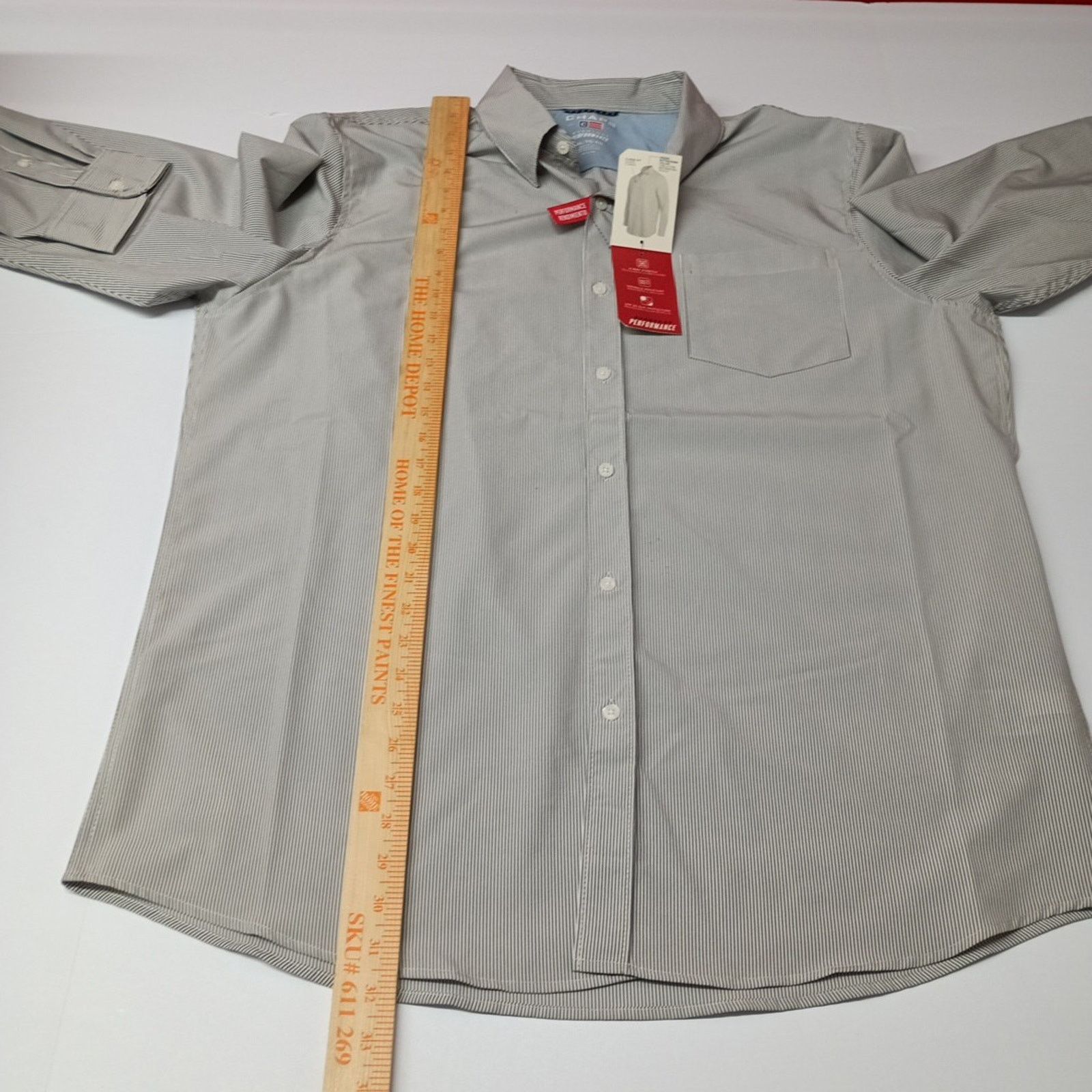 Chaps Chaps Woven Shirt Mens XL Steel Gray Striped Stretch Classic Size US XL / EU 56 / 4 - 7 Thumbnail