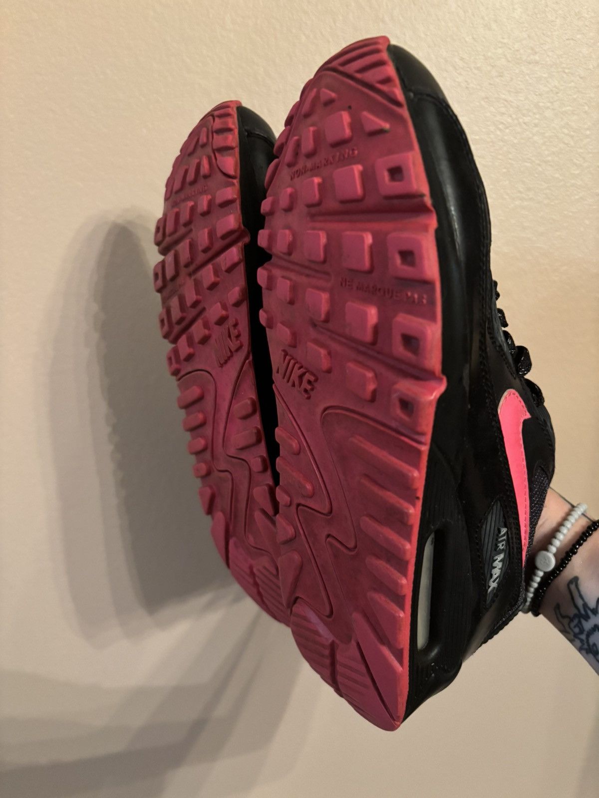 Nike Air Max 90 2007 GS 'Black Pink' Size US 6.5 / IT 36.5 - 6 Thumbnail