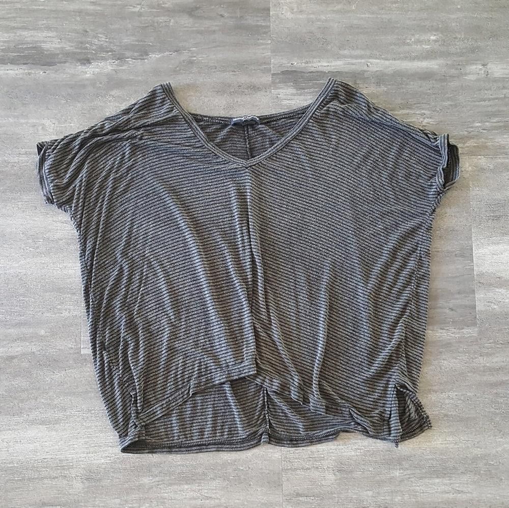 Designer Grey Black Striped Melville Boxy Sleeve Size ONE SIZE - 1 Thumbnail