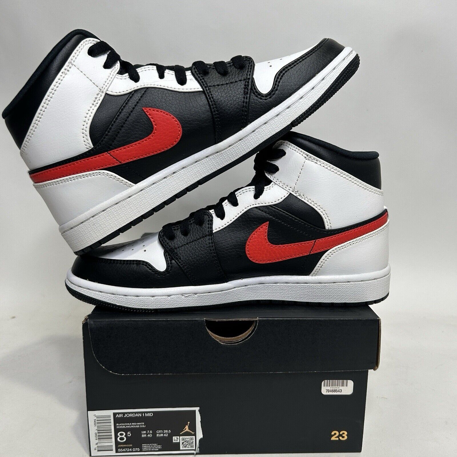 Nike Nike Air Jordan 1 Mid Retro “Chile Red” 2024 Size US 8.5 / EU 41-42 - 3 Thumbnail