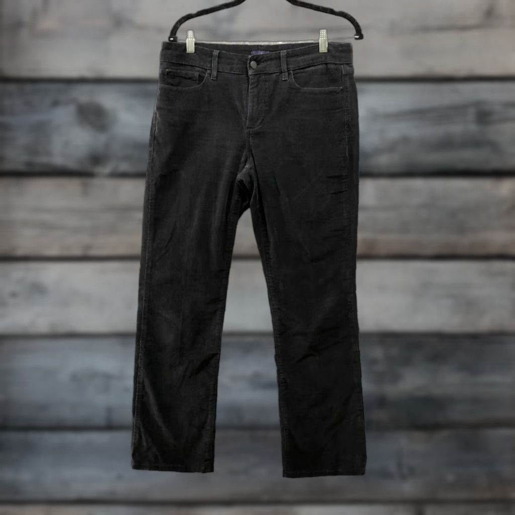 NYDJ NYDJ Marilyn Straight Corduroy Jeans Women 8P Black Stretch 5-Pocket 29" Inseam Petite Womens Size 30" / US 8 / IT 44 - 1 Thumbnail