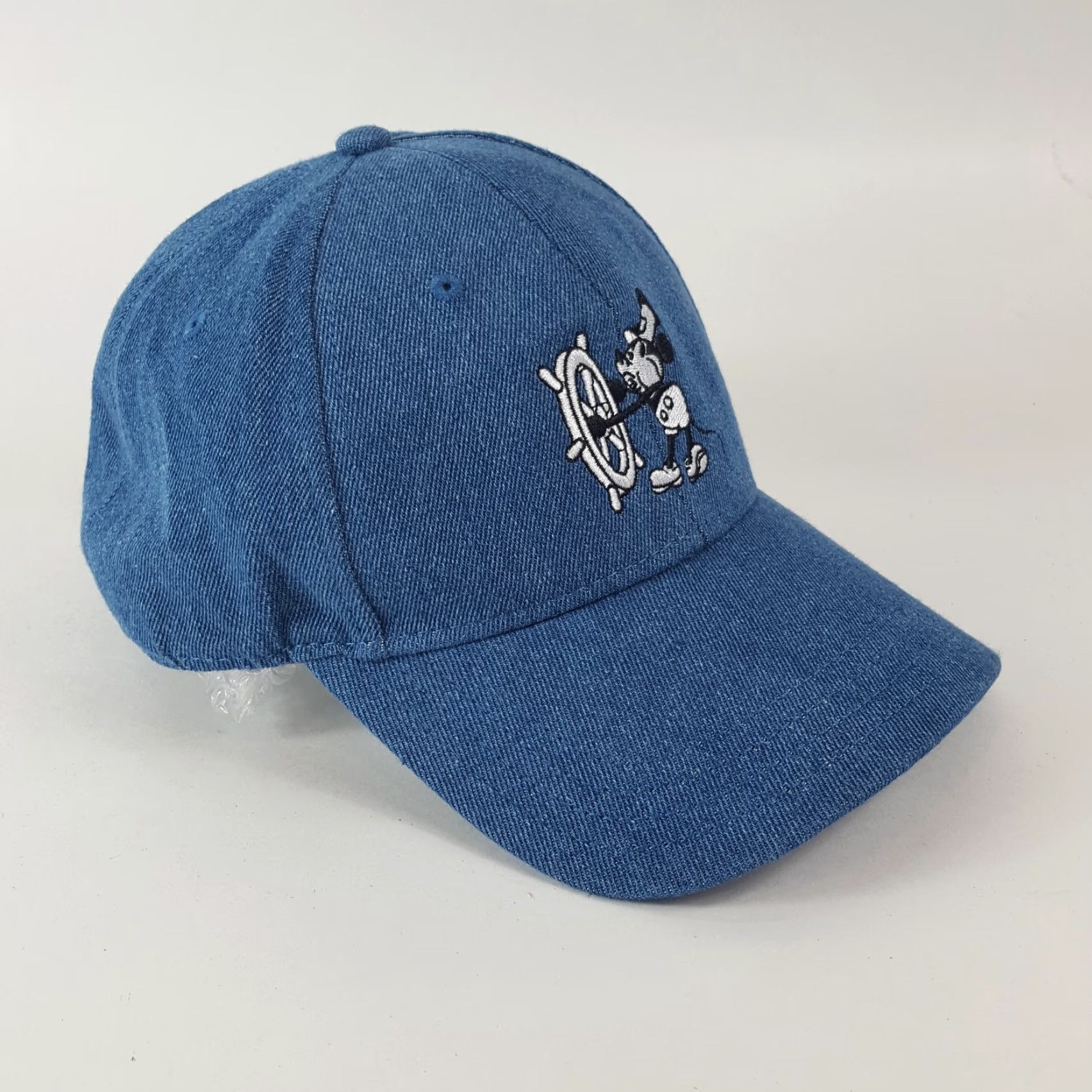 Disney VINTAGE Disney Mickey Mouse Denim Baseball Cap Hat - Snapback - One Size - Blue - Adjustable - 90s Y2K Cartoon Promo Cap Mens Size ONE SIZE - 4 Thumbnail