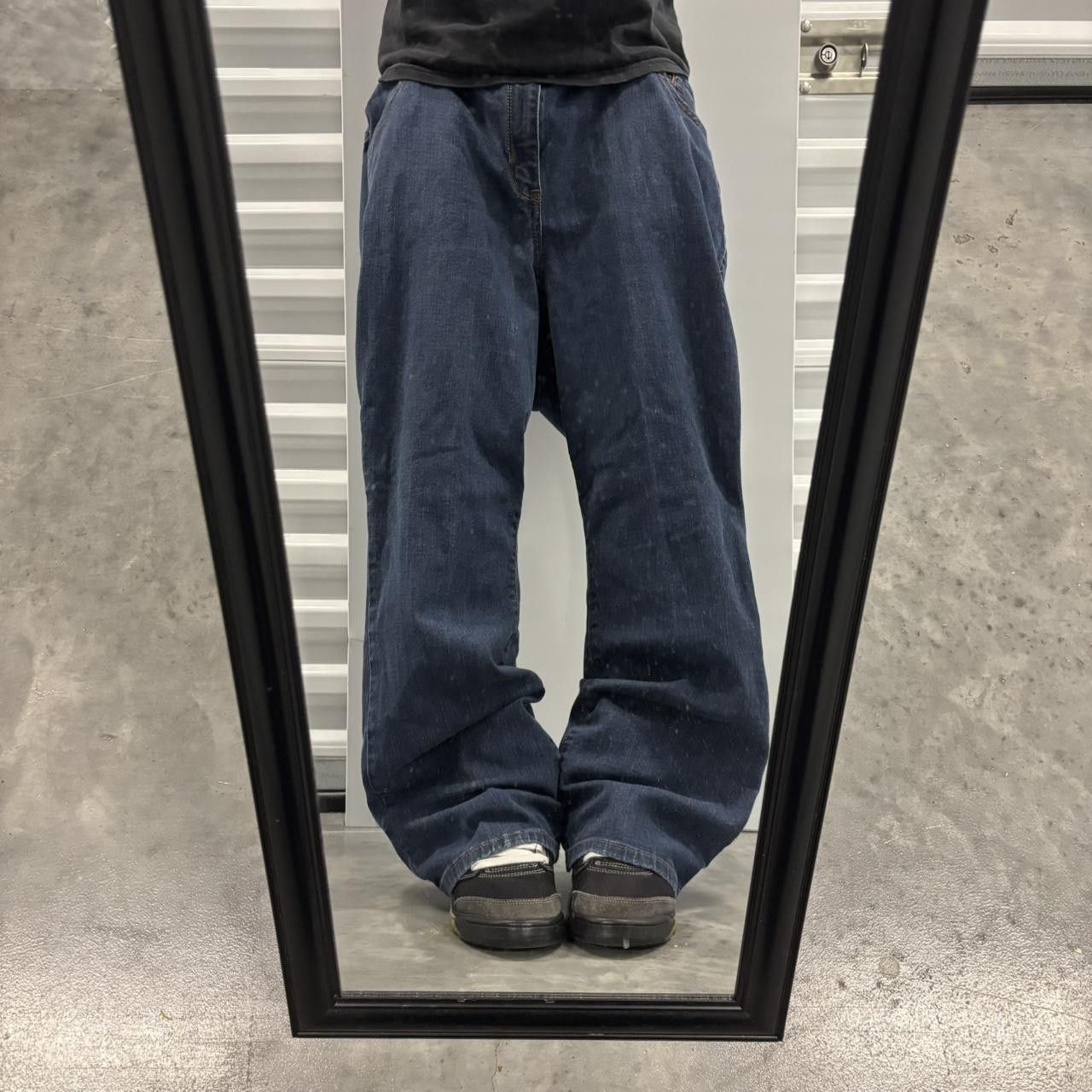 Japanese Brand × Vintage Crazy Vintage Y2K/2000s Baggy Dark Wash Skater Grunge Denim Jeans! Size US 38 / EU 54 - 1 Thumbnail