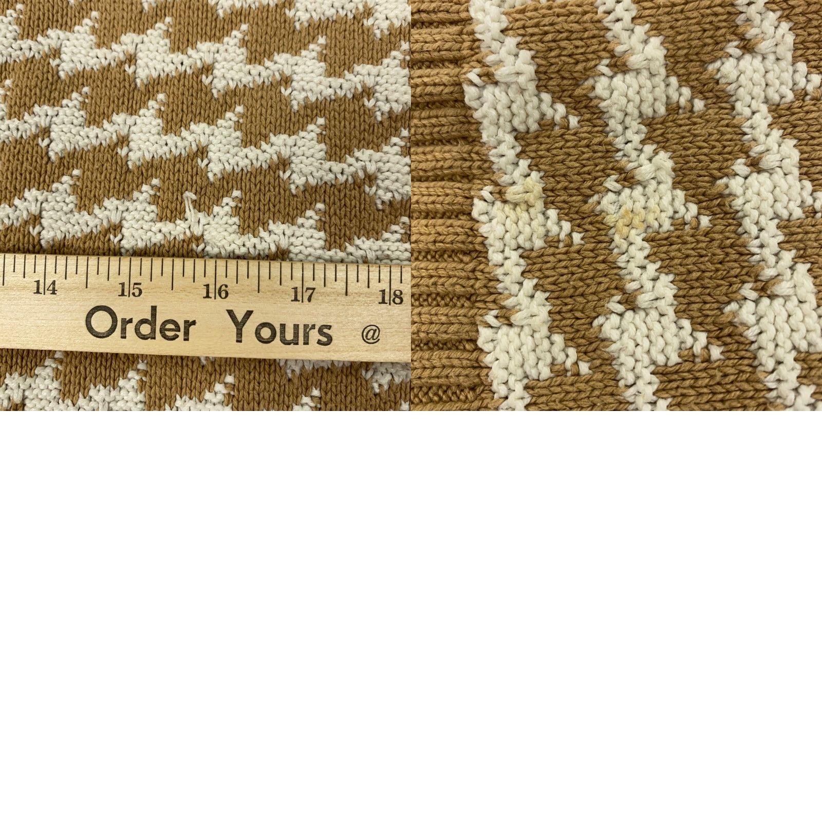 Vintage Carole Little Women's Sweater M Brown/White Houndstooth Button Knit Short Sleeve Geometric Cardigan Size M / US 6-8 / IT 42-44 - 8 Thumbnail