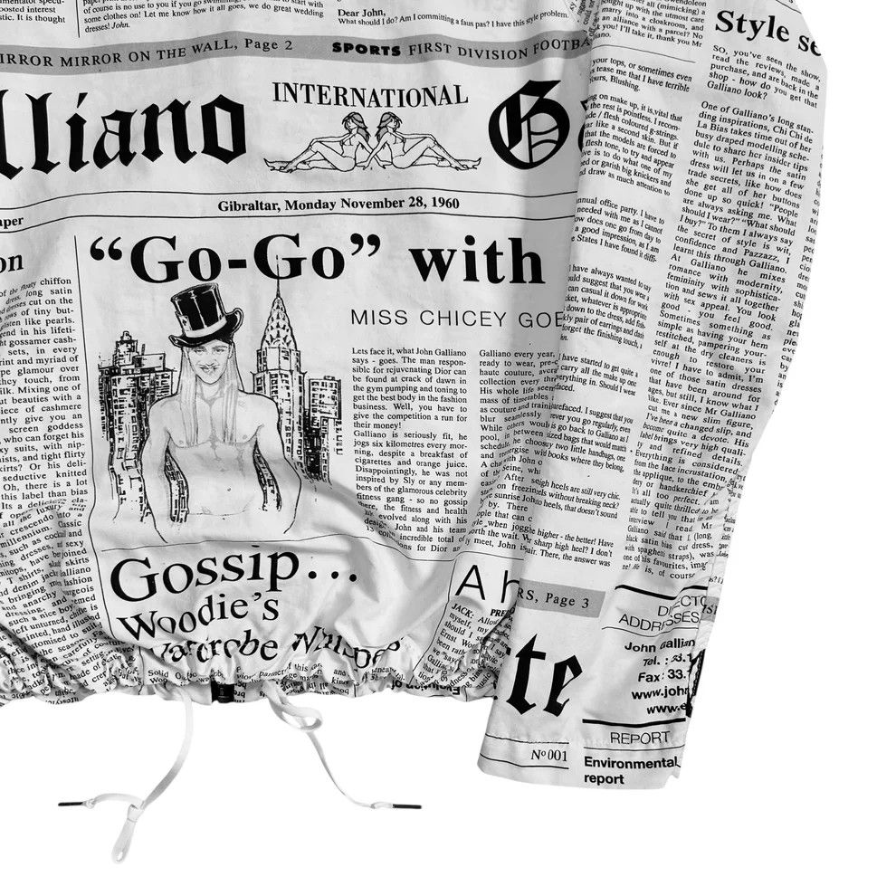 John Galliano Gazette Newspaper Zip Hoodie