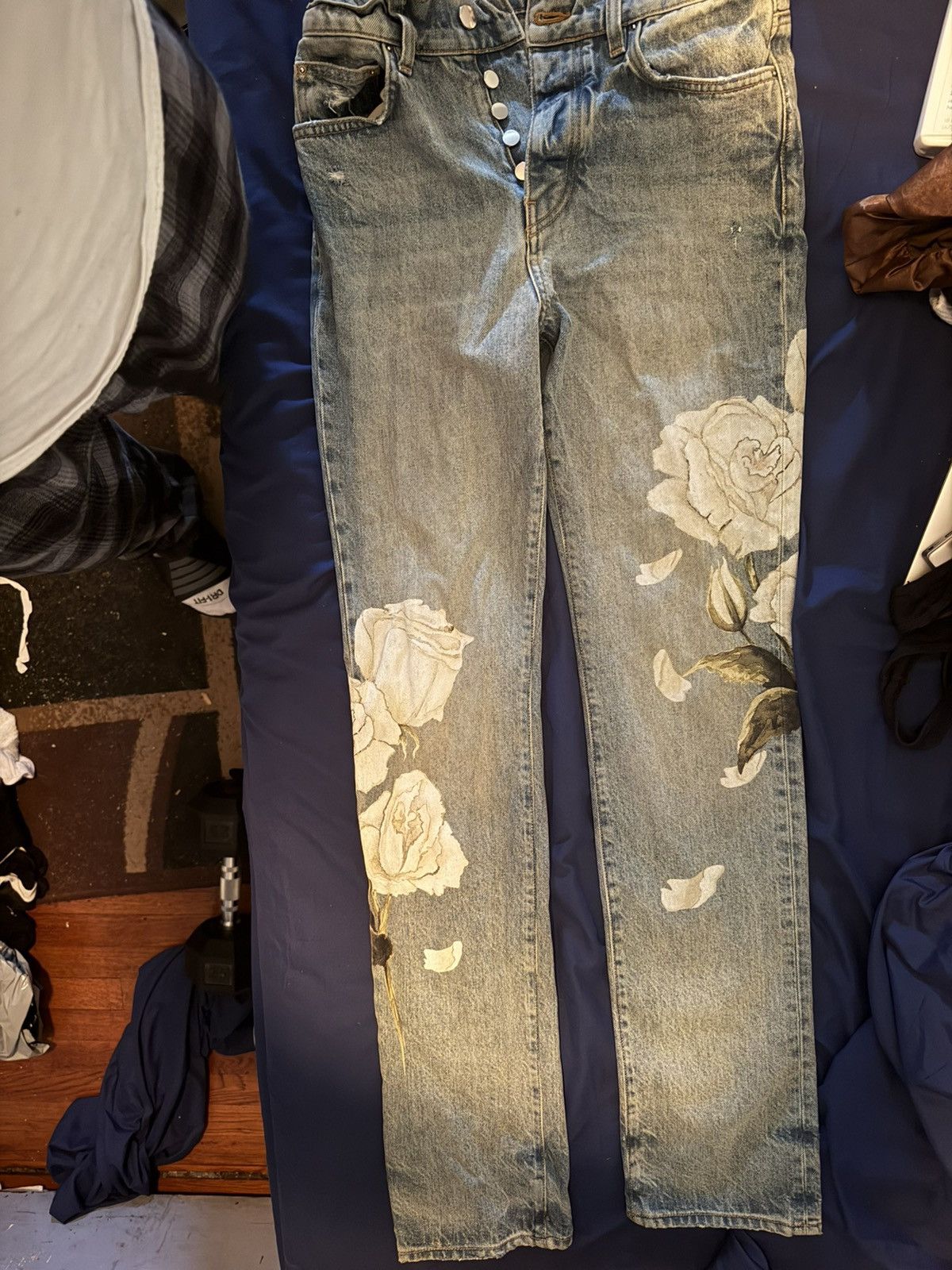 Amiri Amiri Straight Leg Flower Jeans Size US 29 - 1 Thumbnail