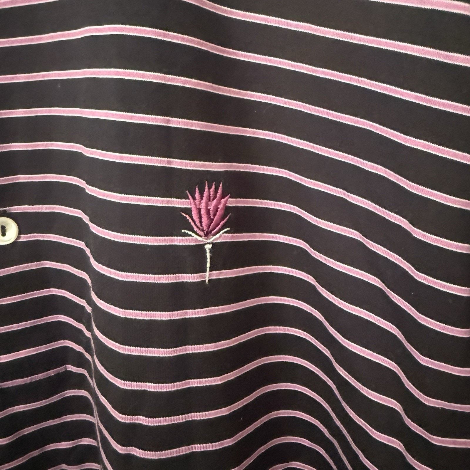 Peter Millar Peter Millar Summer Comfort Golf Polo Black Pink Striped Size US L / EU 52-54 / 3 - 4 Thumbnail