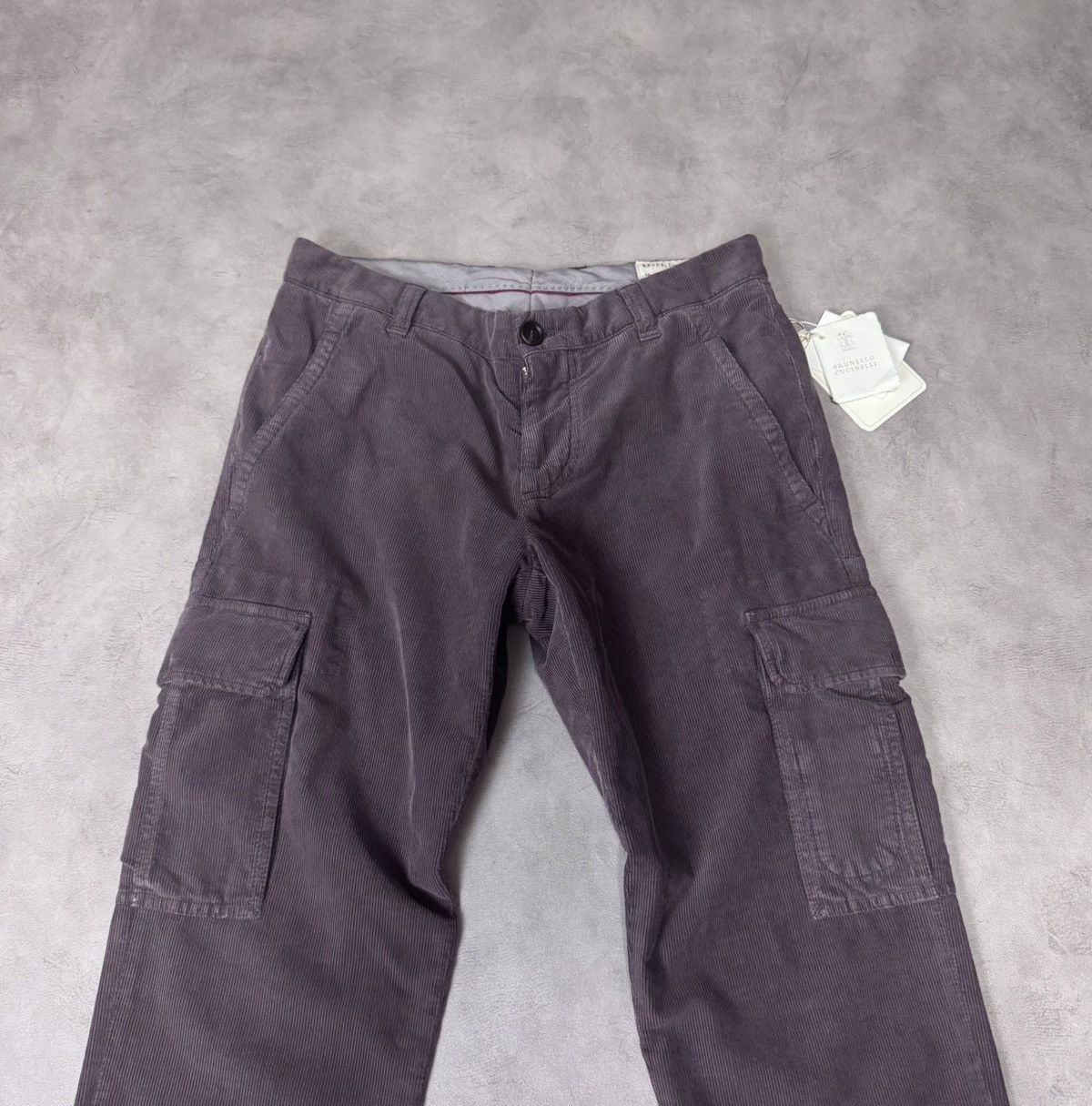 Brunello Cucinelli Brunello Cucinelli Men's Cargo Trousers Purple Size:48 Size US 31 - 3 Thumbnail