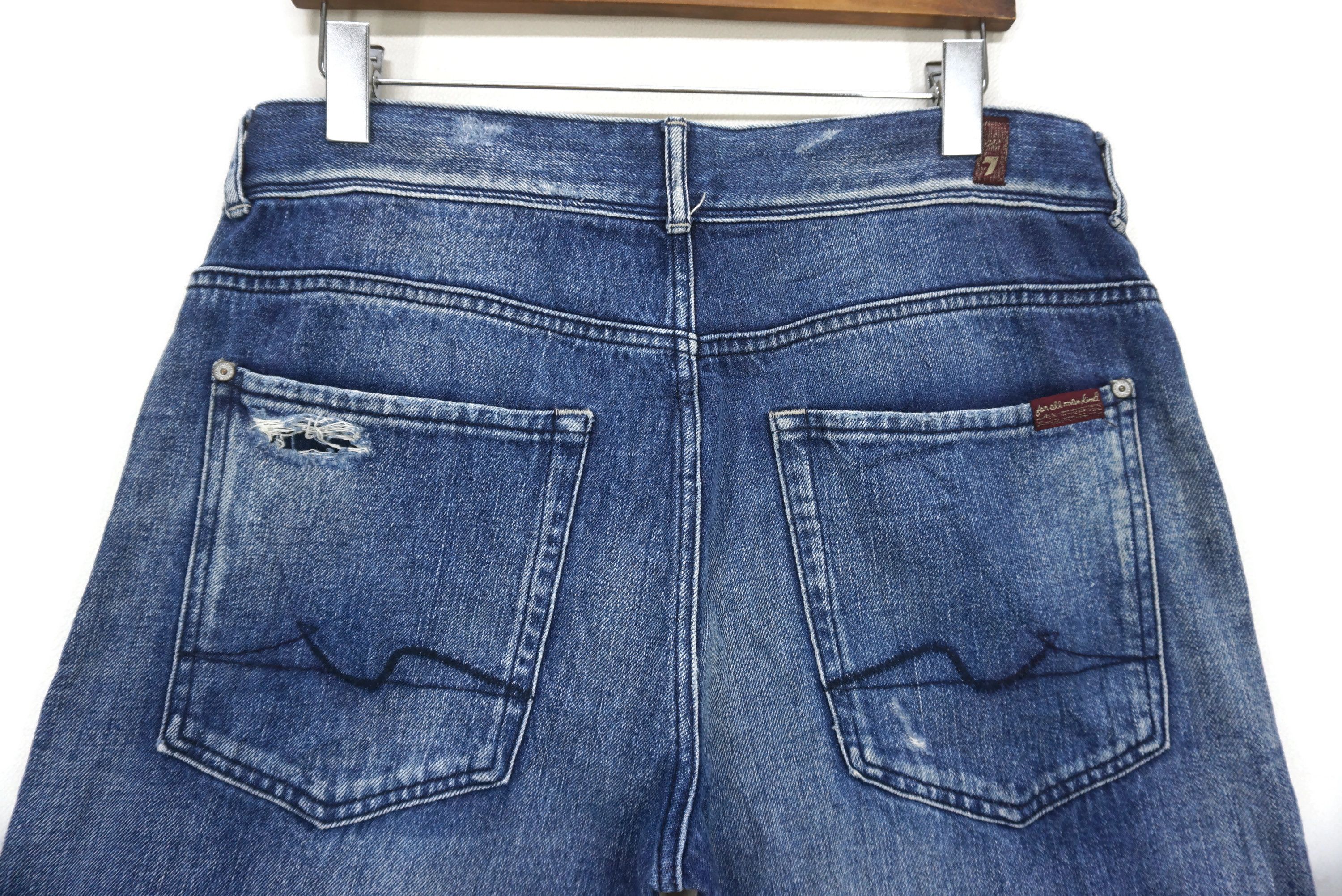 7 For All Mankind Selvedge Jeans Size 32 fit W34xL33.5 Larry Distressed Denim Size US 32 / EU 48 - 12 Thumbnail