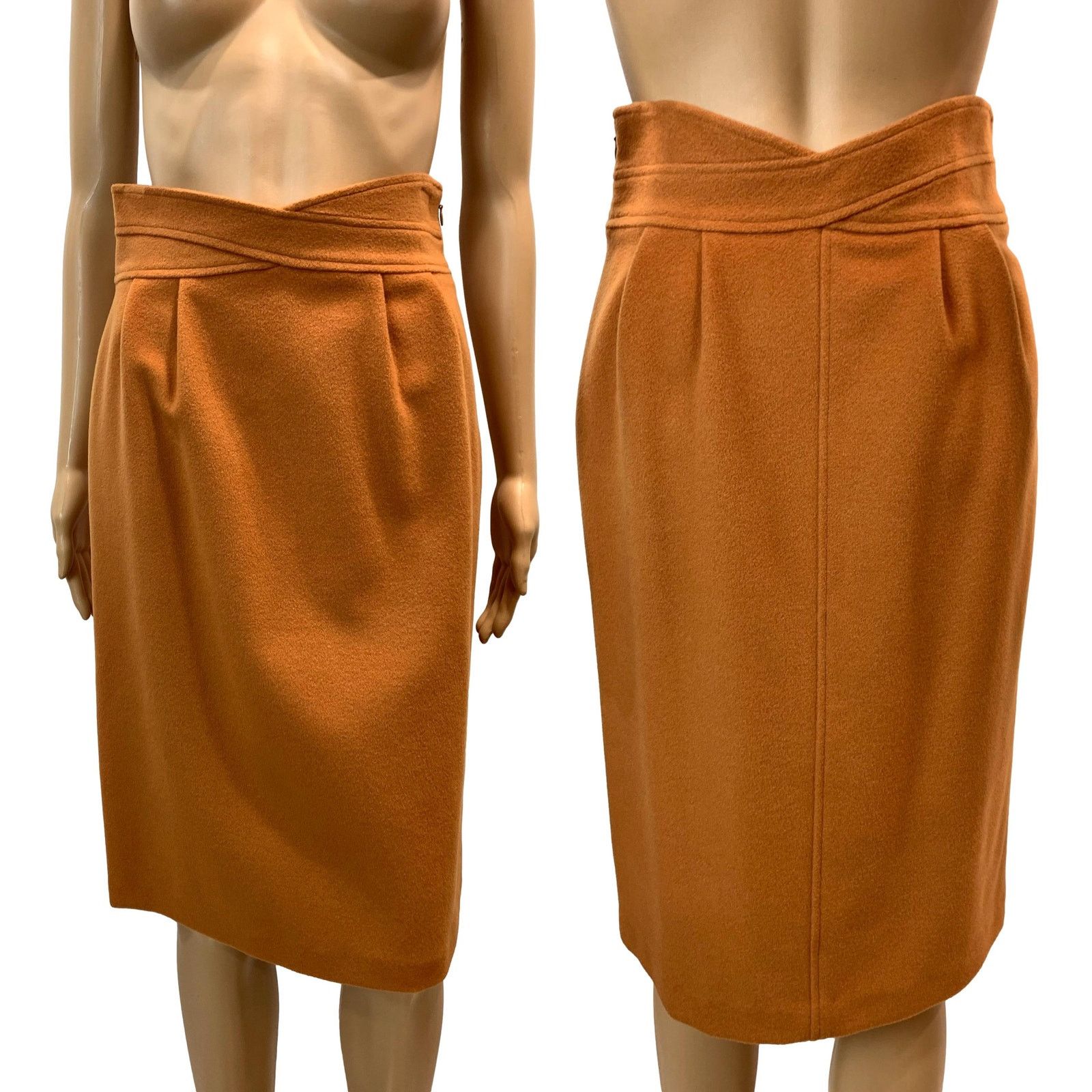 80s courreges Paris Wool & Cashmere Pencil Skirt XS