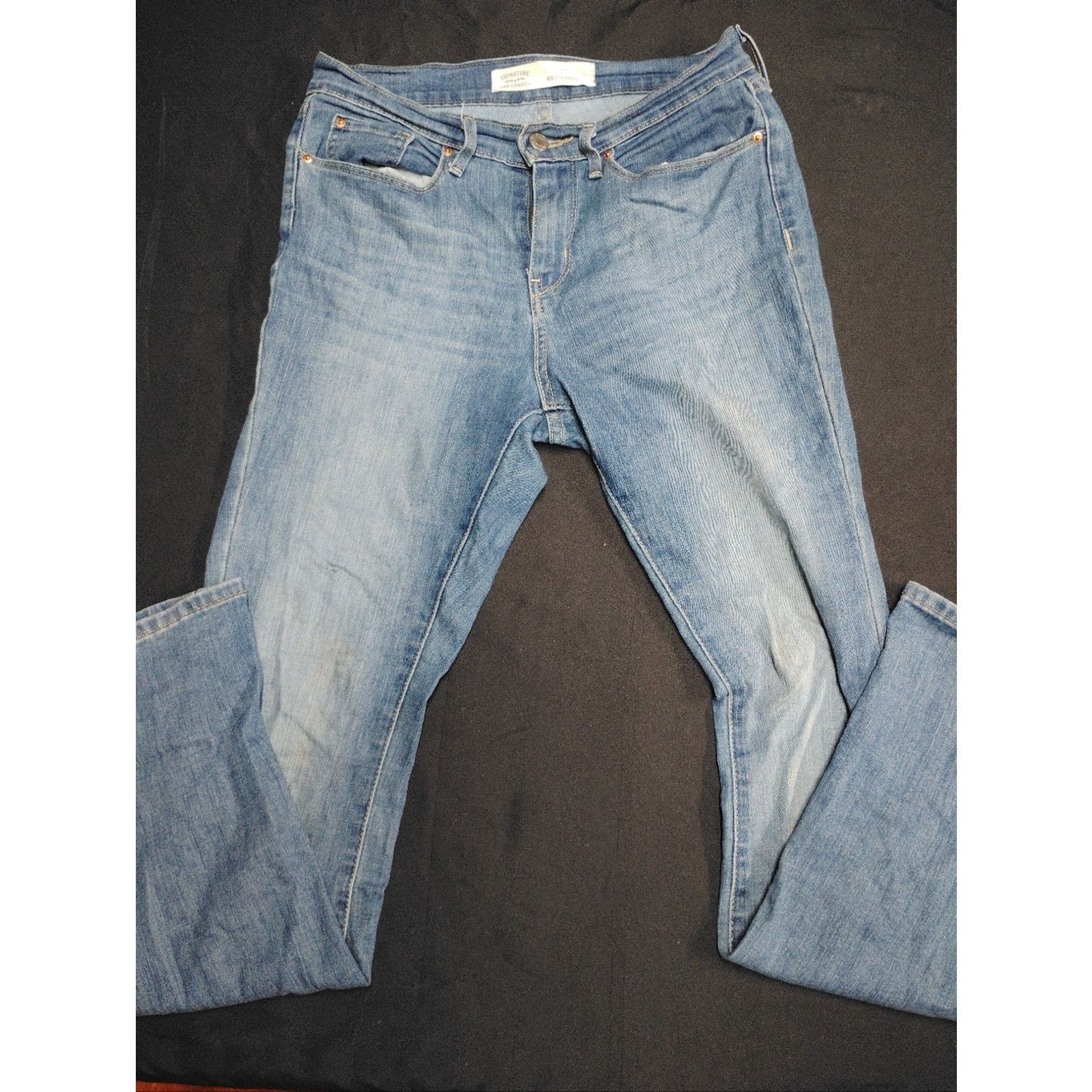 Levi's Signature Levi Strauss Mid Rise Curvy Bootcut Jeans Size 27" / US 4 / IT 40 - 1 Thumbnail