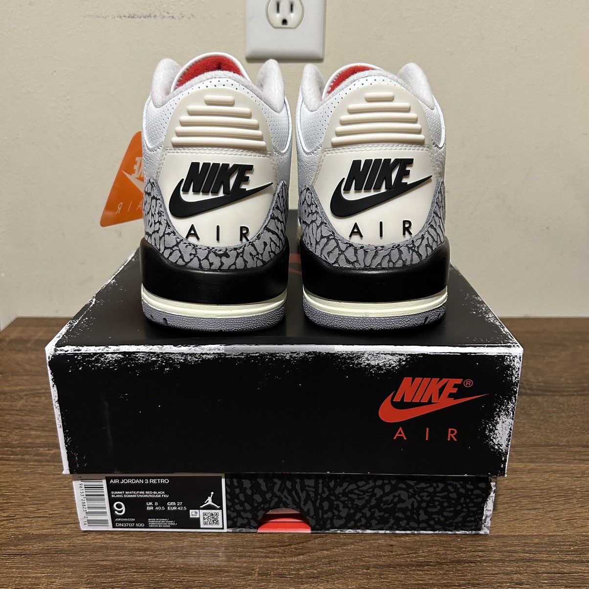 Designer × Jordan Brand × Nike Nike Air Jordan Retro 3 White Cement Reimagined Men’s 9 NEW Size US 9 / EU 42 - 3 Thumbnail