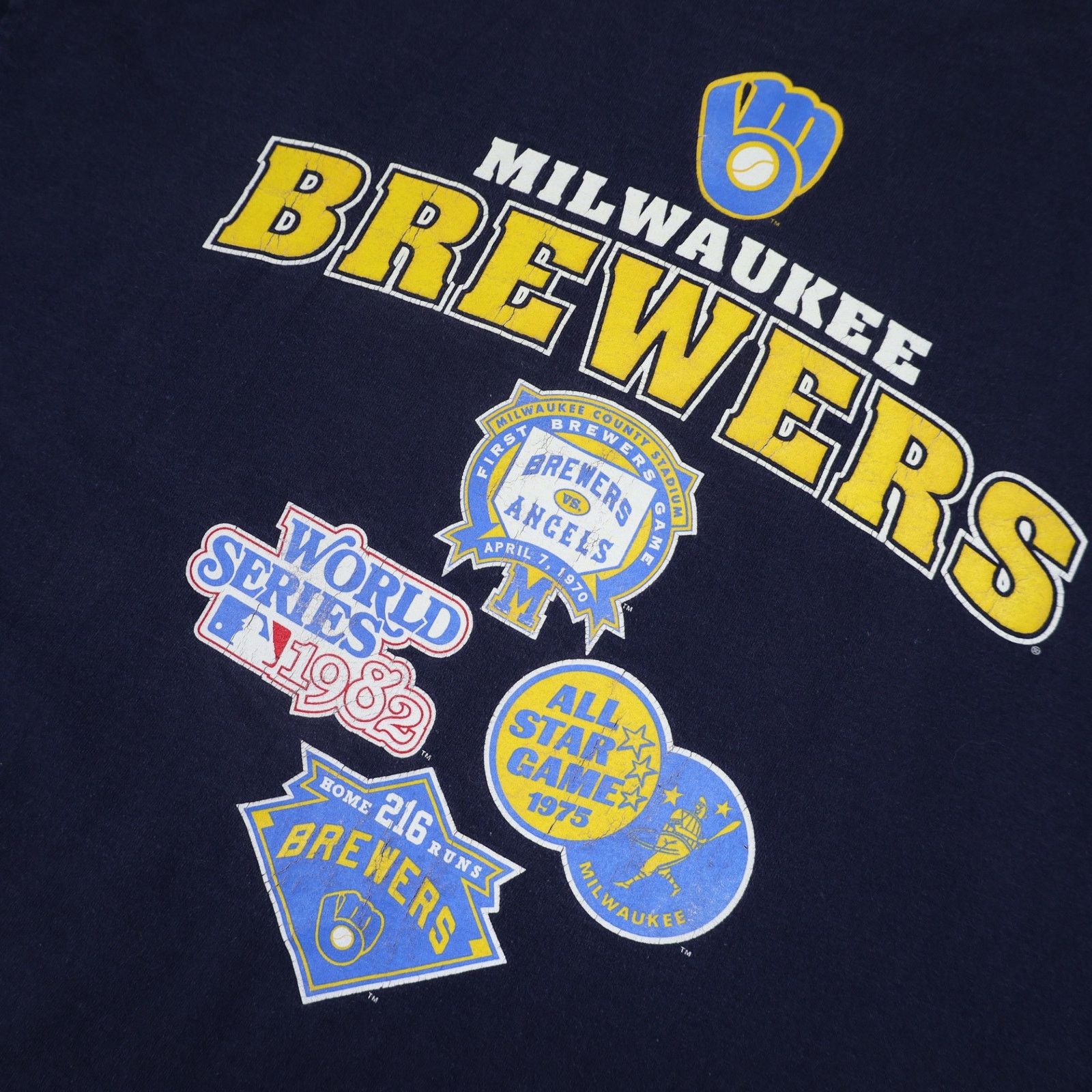 MLB × Majestic × Vintage Vintage Majestic Wilwaukee Brewers Graphic T Shirt Size US XL / EU 56 / 4 - 11 Thumbnail