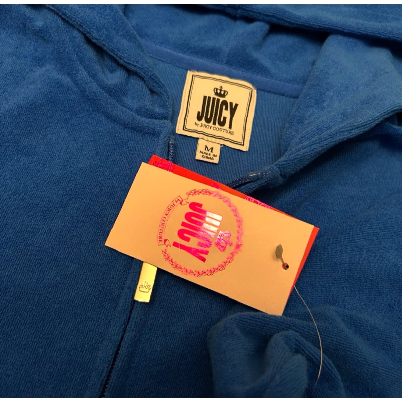 Juicy Couture VINTAGE Juicy Couture Hoodie Full Zip Terry Cloth Y2K Retro Size M Blue New Tags Womens Size M / US 6-8 / IT 42-44 - 3 Thumbnail