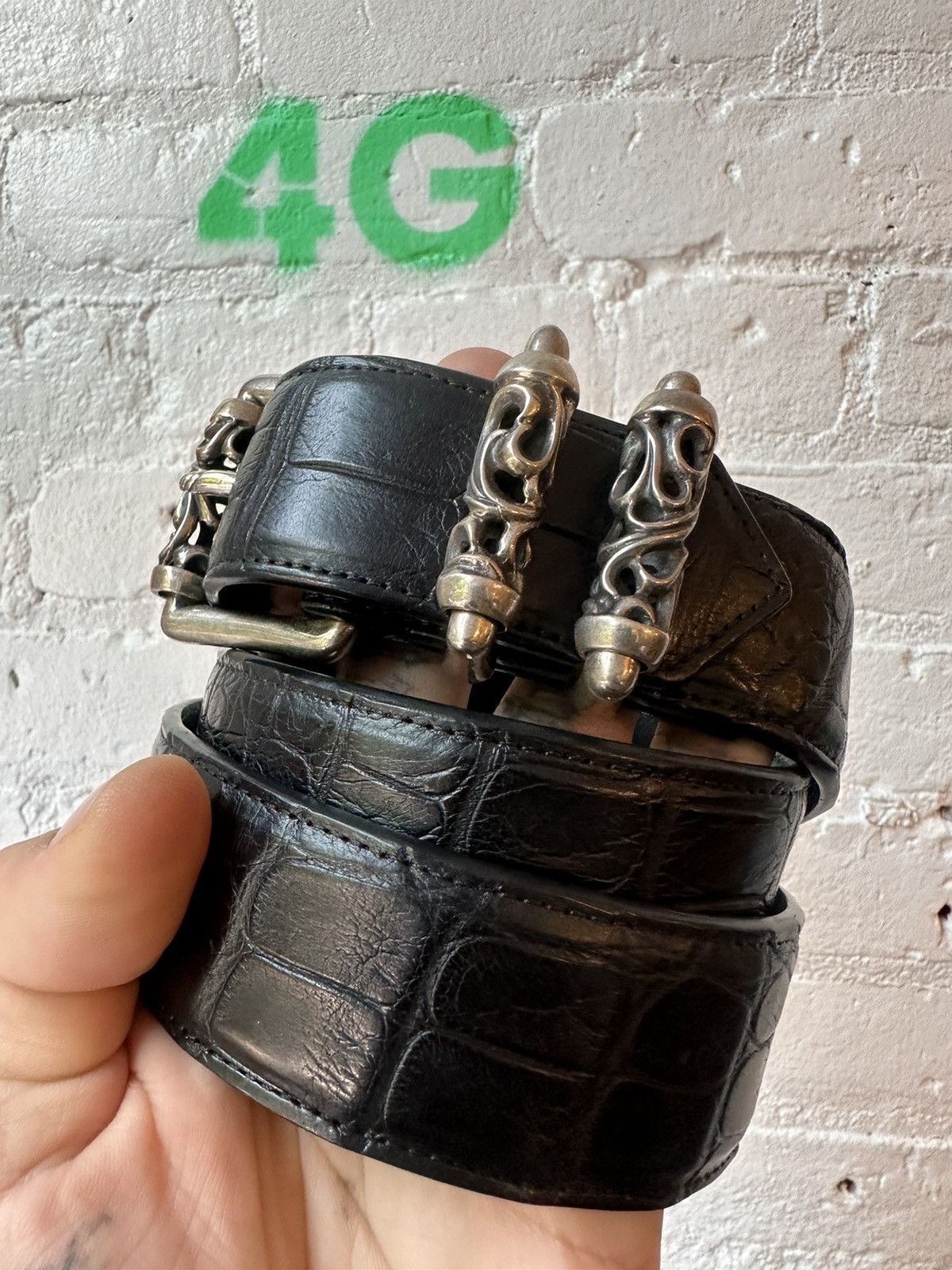 Chrome Hearts CHROME HEARTS NEW CROCODILE CROC ROLLER BELT 32 33