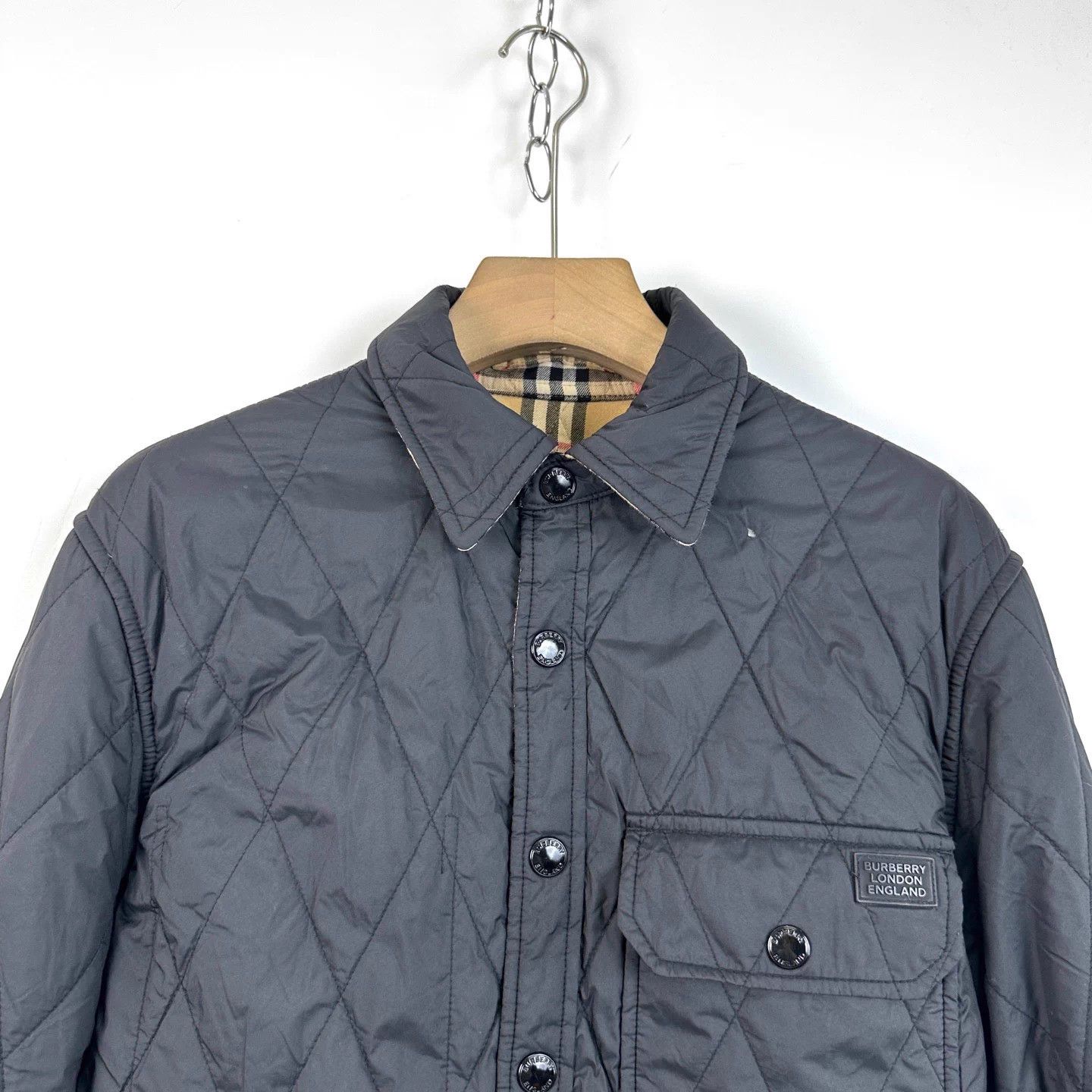 Burberry Burberry Reversible Black Check Collar Jacket 50 Size US M / EU 48-50 / 2 - 4 Thumbnail