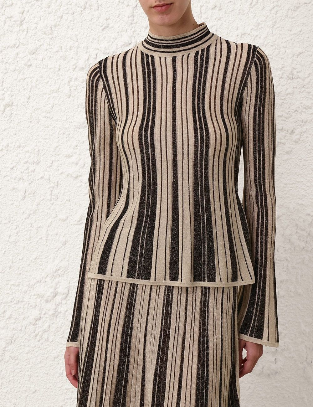 Zimmermann oc11z0825 Illustration Metallic Knit Top in Multicolor Size M / US 6-8 / IT 42-44 - 2 Thumbnail