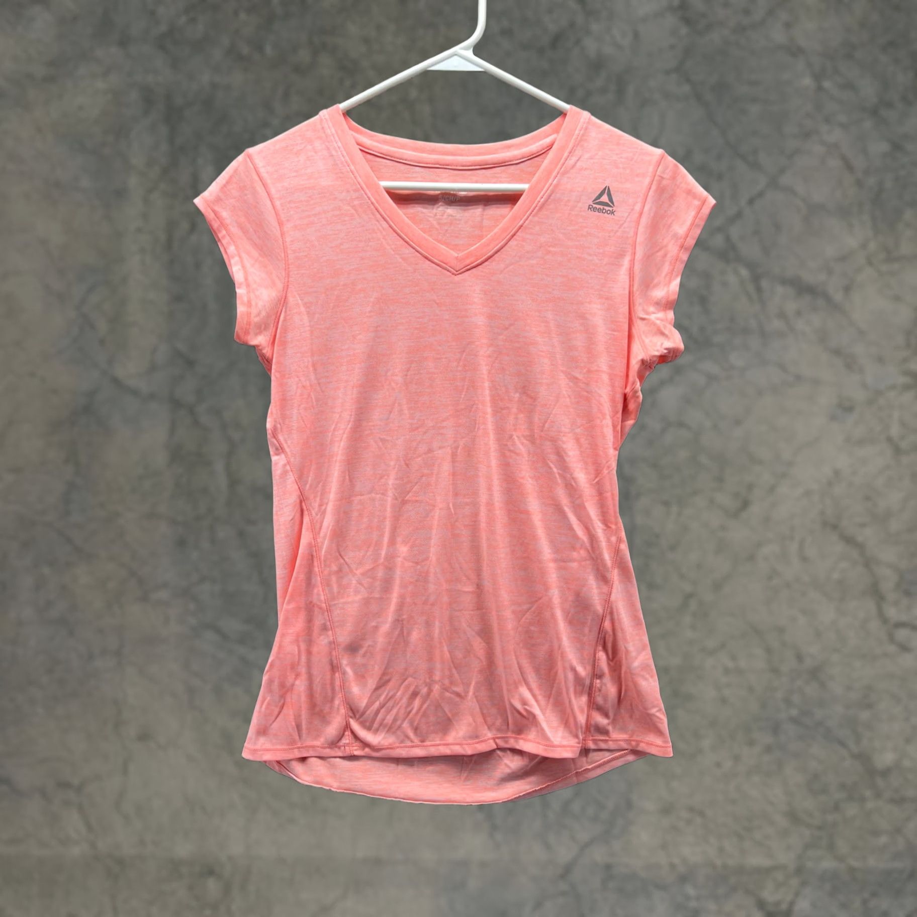 Reebok Reebok Shirt Womens Small Pink V Neck Cap Sleeve Lightweight Athletic Top Size S / US 4 / IT 40 - 1 Thumbnail