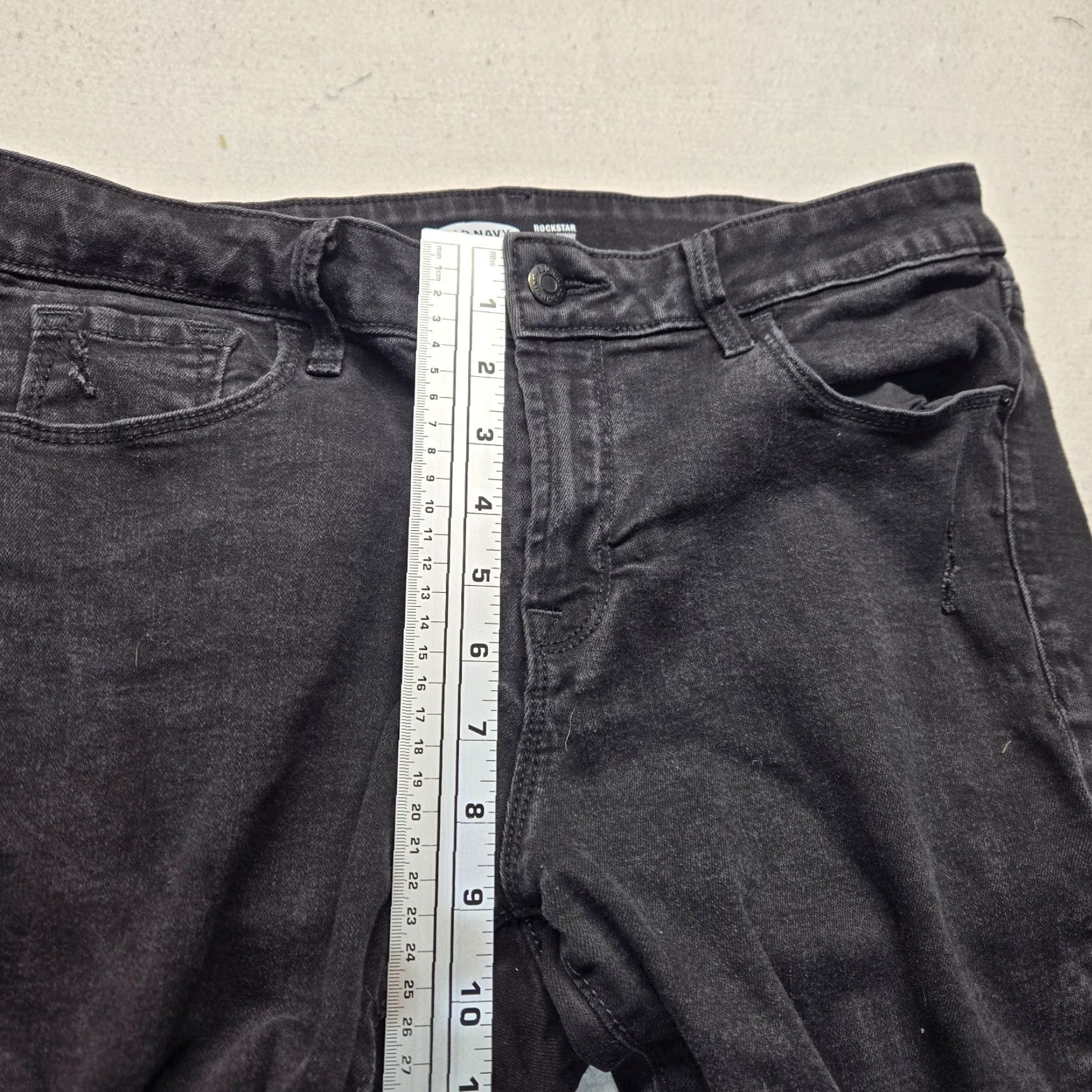 Old Navy Old Navy RockStar Super Skinny Ankle Womens Black Denim Jeans W/Raw Hems Size 12 Size 24" / US 00 / IT 34 - 6 Thumbnail