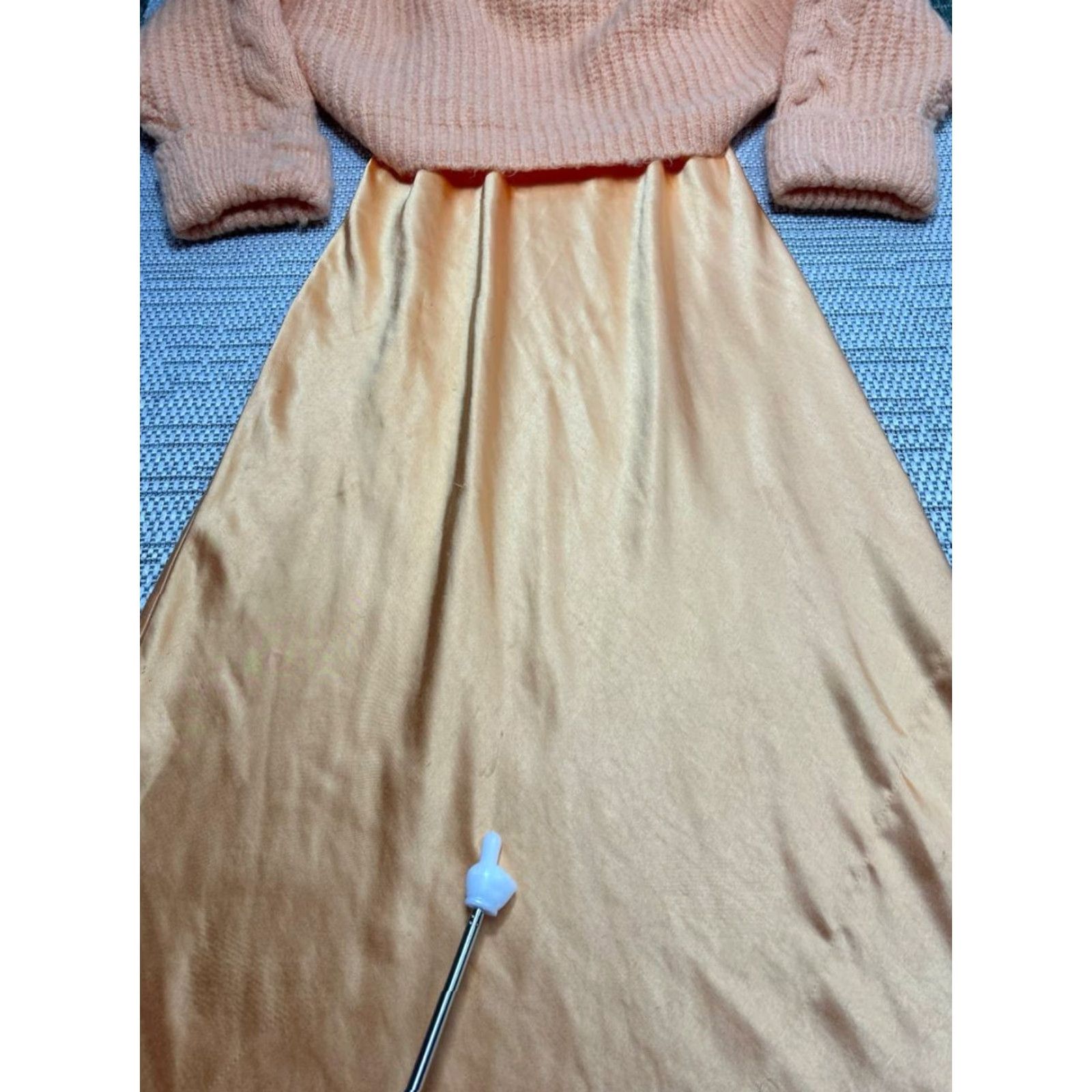 Anthropologie Mare Anthropologie Sweater Midi Dress Women M Orange Knit V-Neck Dolman Sleeve Pullover Size M / US 6-8 / IT 42-44 - 6 Thumbnail