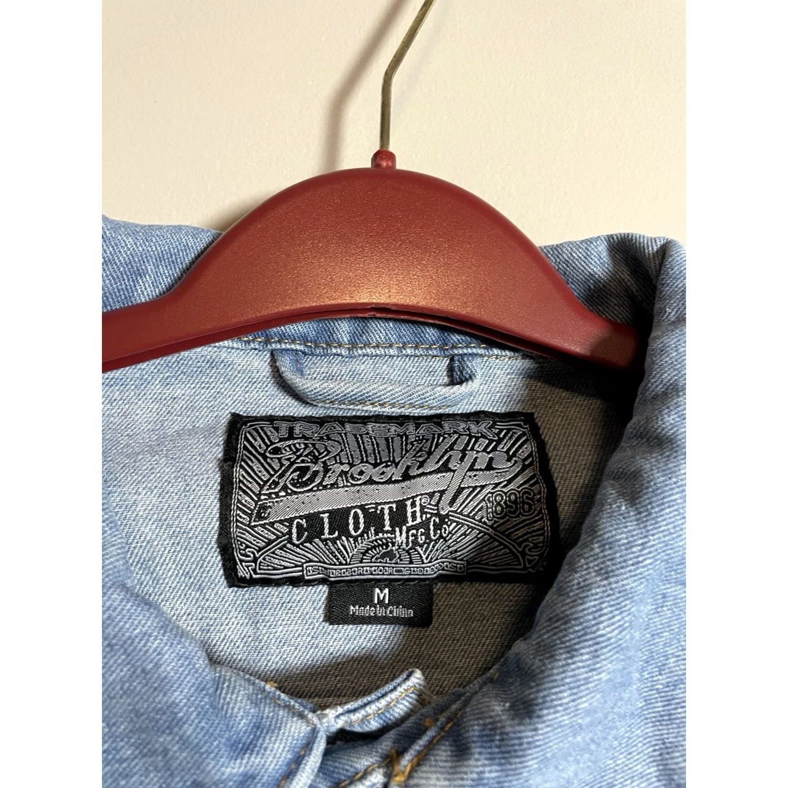 Denime VINTAGE Brooklyn Cloth Denim Jacket Thank You For Nothing Blue Jean Women’s M Jacket Womens Denim 80s 90s City Hip Hop Quotes Bl u e Jeans Size 32" / US 10 / IT 46 - 7 Thumbnail