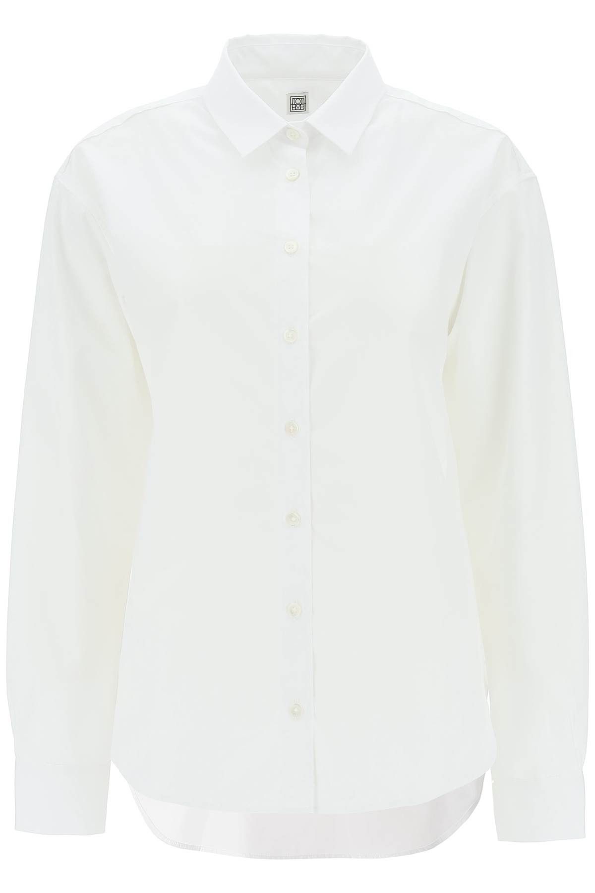 image of Toteme Oversized Organic Poplin Shirt in White, Women's (Size Medium)