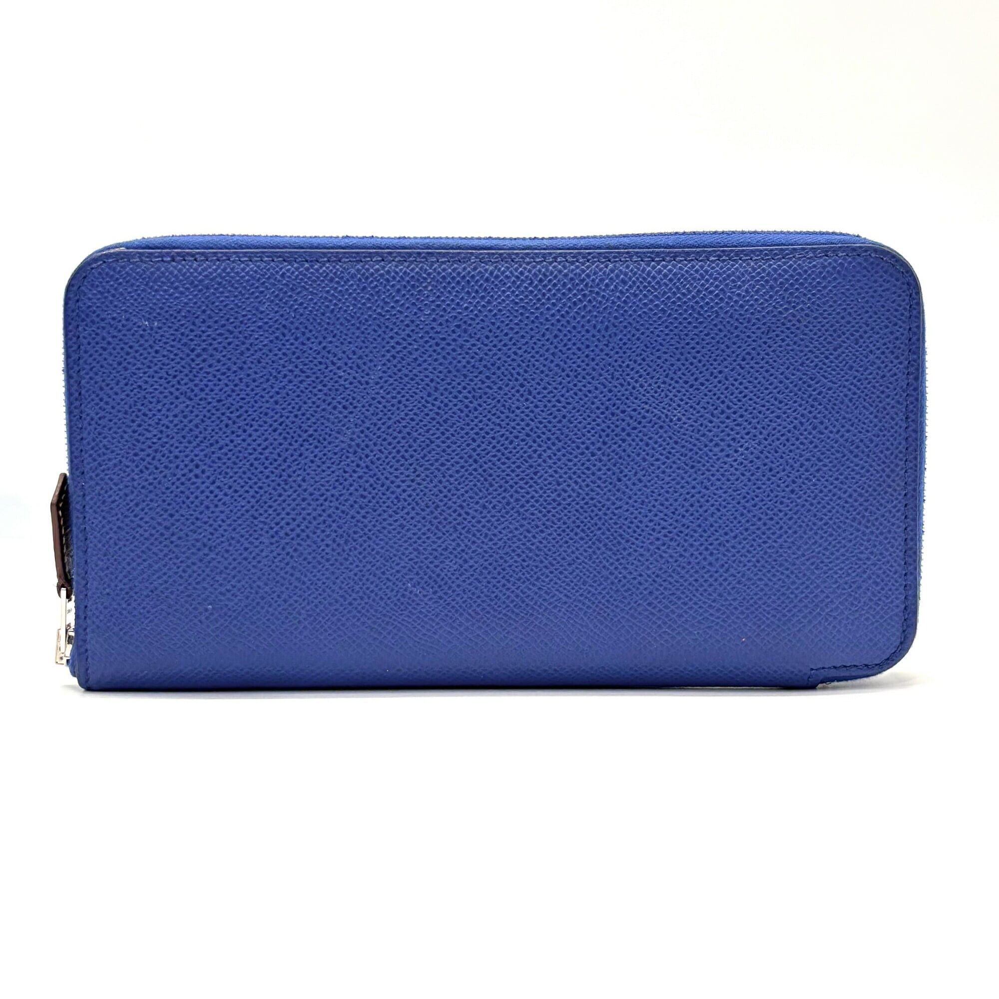 Hermes Hermes Hermès Azap Long Silk-In Epsom Leather Round Zip Wallet in Blue Size ONE SIZE - 1 Thumbnail