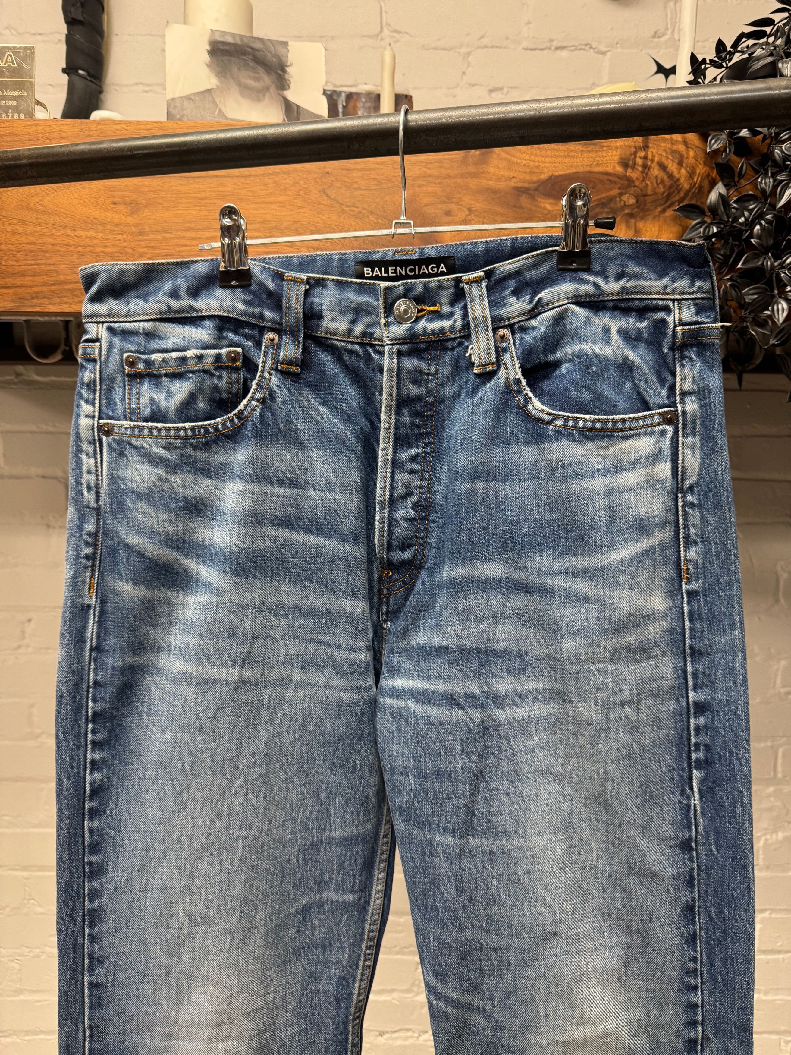 Balenciaga Balenciaga ‘Washed Blue’ Faded Bootcut Denim Size US 32 / EU 48 - 2 Thumbnail