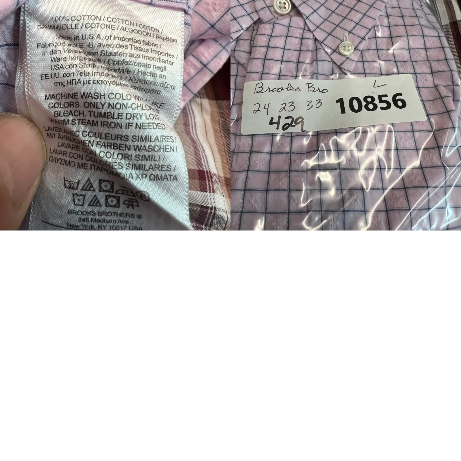 Brooks Brothers VINTAGE Brooks Brothers Button-Up Shirt Mens Regular Purple Check Embossed Print N/A Size US M / EU 48-50 / 2 - 8 Thumbnail
