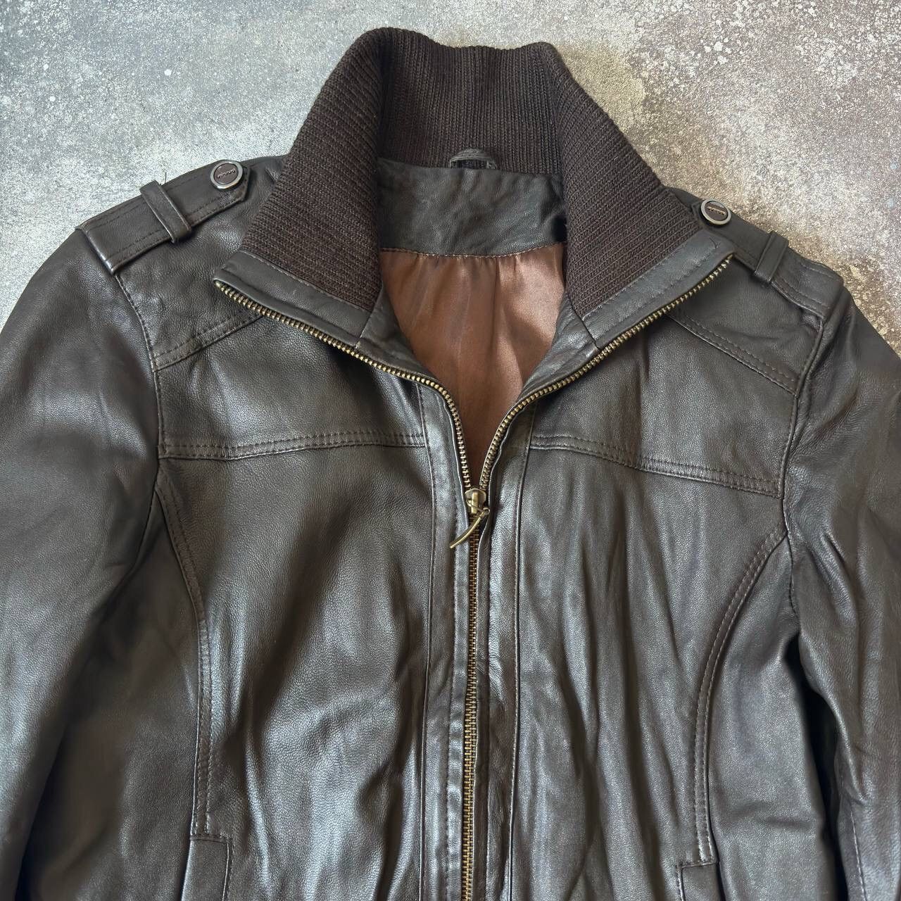 Japanese Brand × Vintage Amazing Vintage Brown Leather Jacket Size L / US 10 / IT 46 - 4 Thumbnail