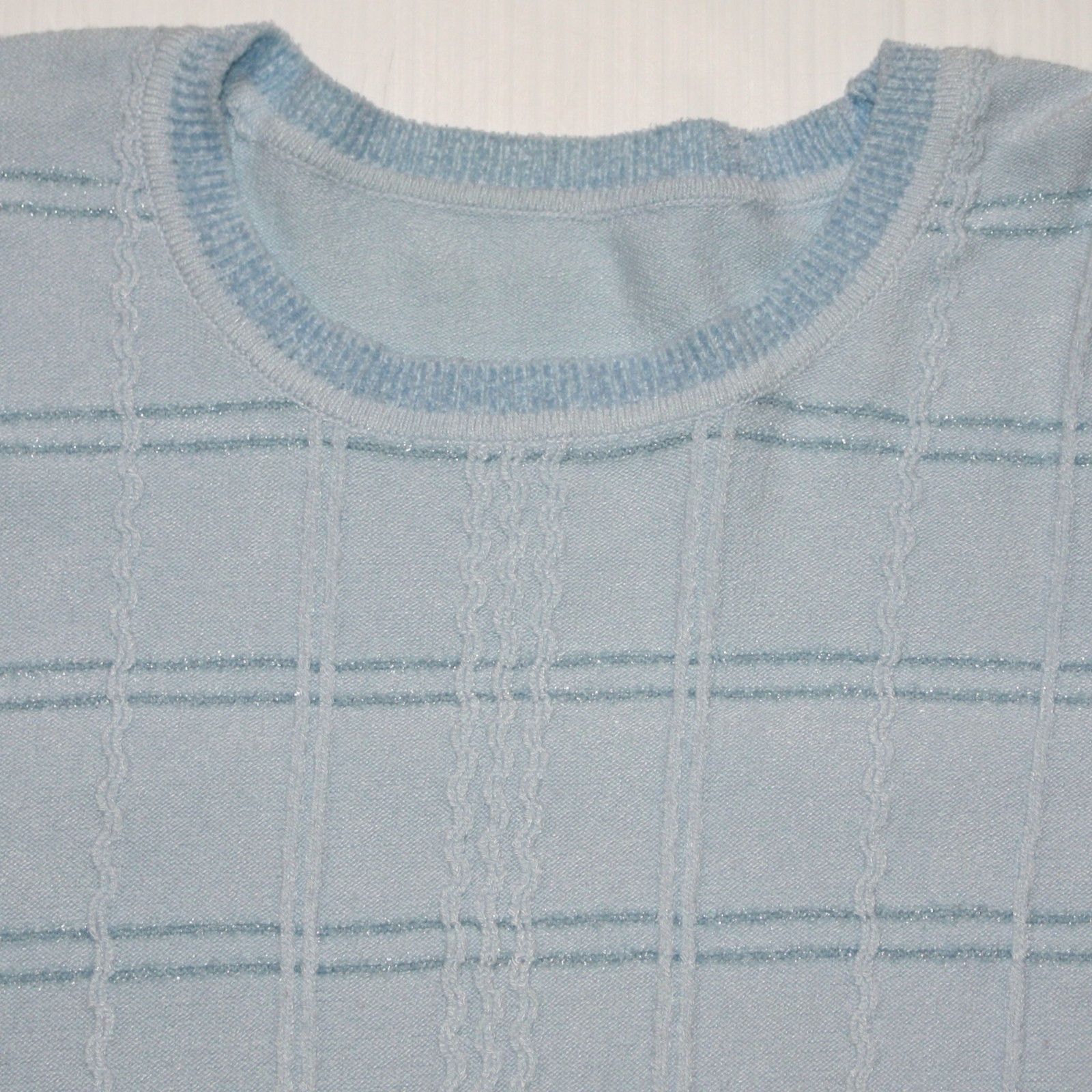 Other Unbranded Light Blue Knit Sweater Top with Sparkle Accents Size S / US 4 / IT 40 - 3 Thumbnail