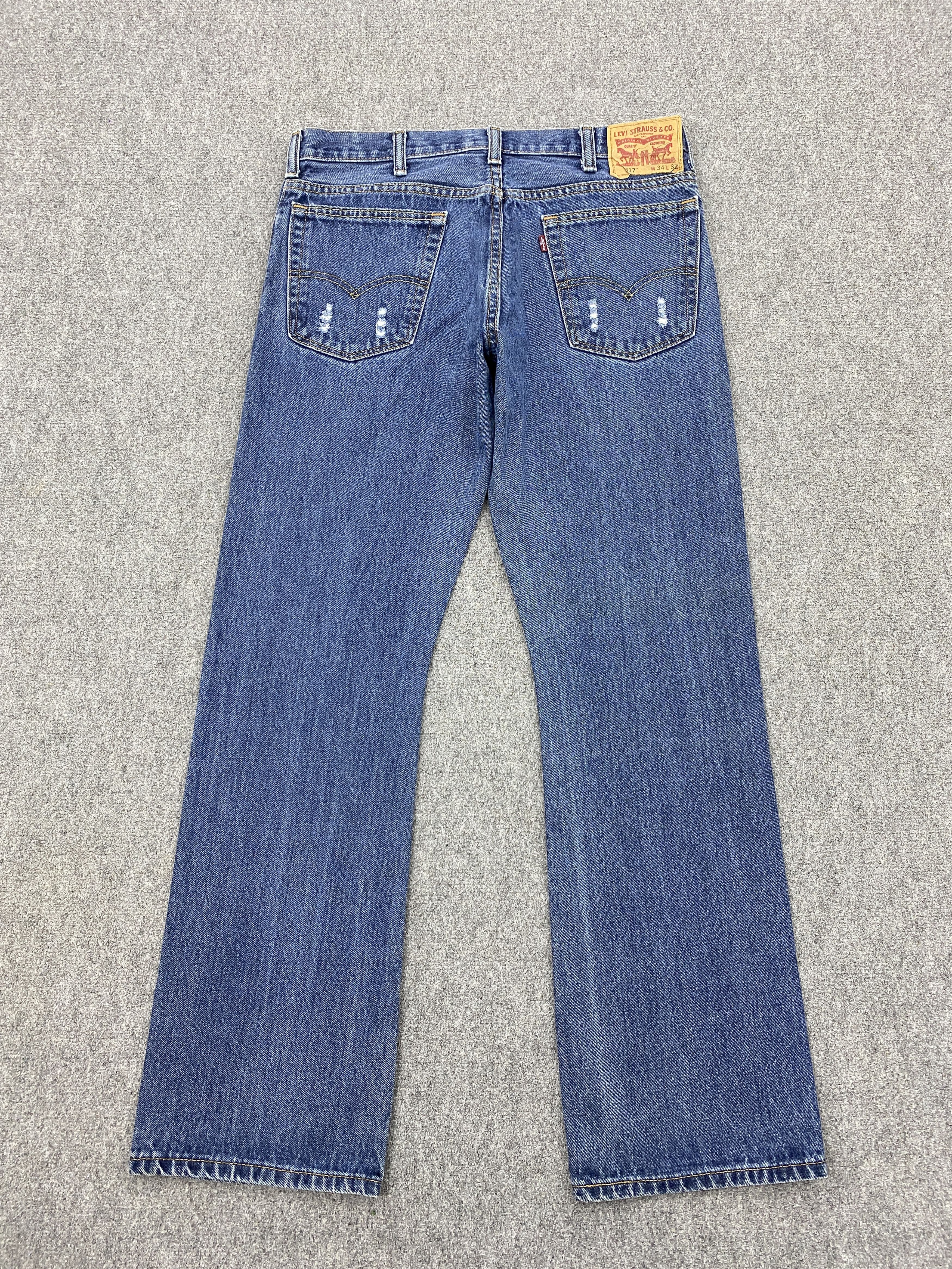 Levi's × Vintage Vintage Levi's 517 Flare Bootcut Distressed Denim Jeans Size US 33 - 3 Thumbnail
