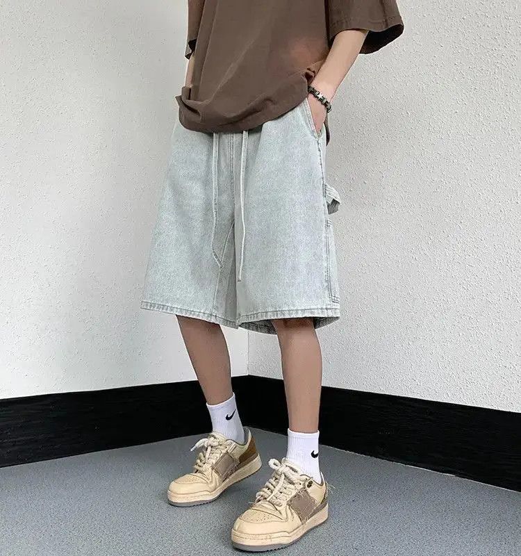 Japanese Brand Straight tube loose washed denim shorts Size US 32 / EU 48 - 5 Thumbnail