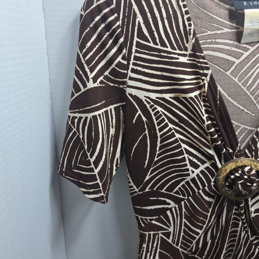 The Unbranded Brand B. Smart Elegant Brown and Cream Patterned Maxi Dress Size M / US 6-8 / IT 42-44 - 5 Thumbnail