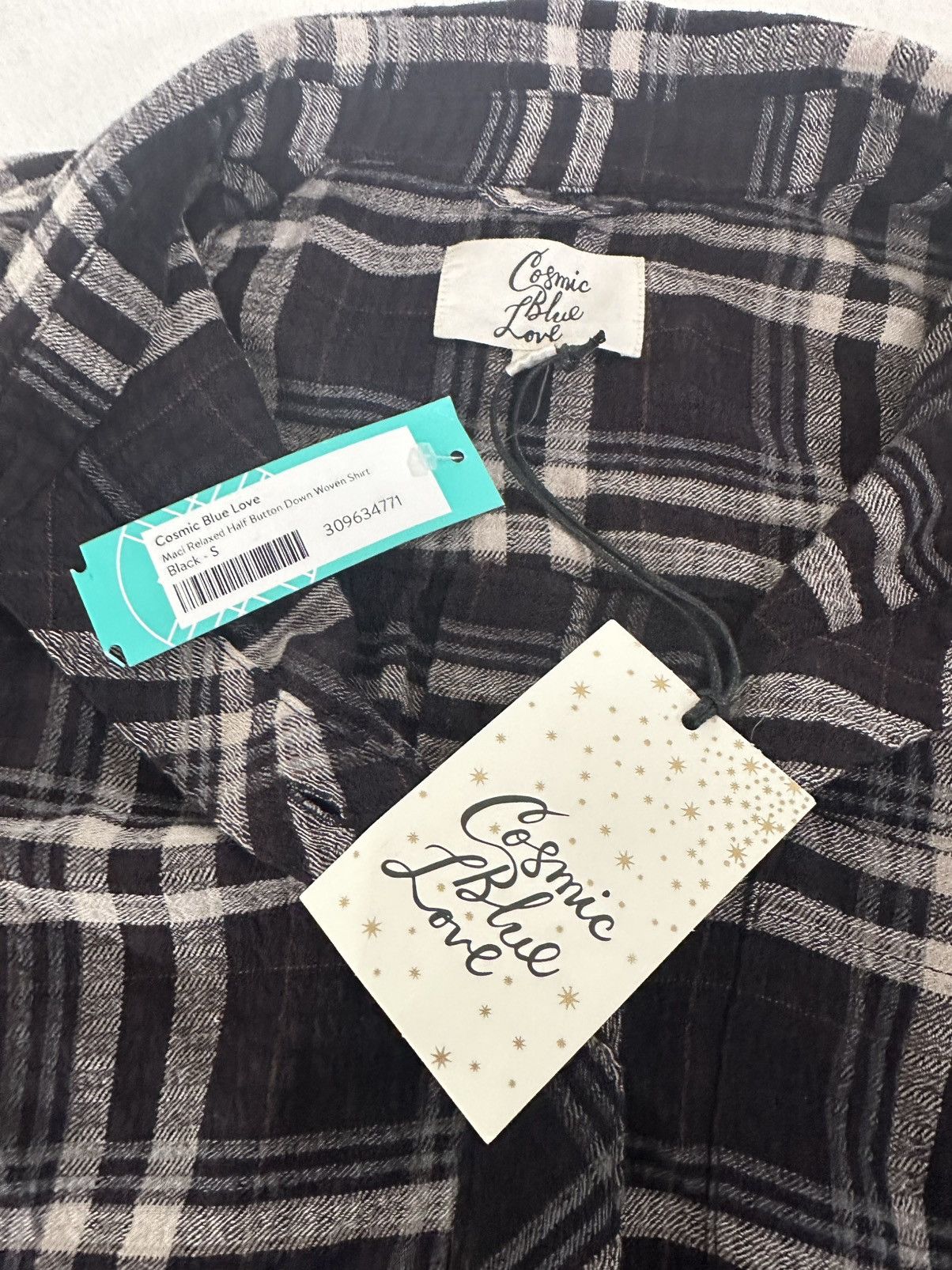 Other STITCH FIX COSMIC BLUE LOVE Maci Relaxed Half Button Down Size S / US 4 / IT 40 - 6 Thumbnail