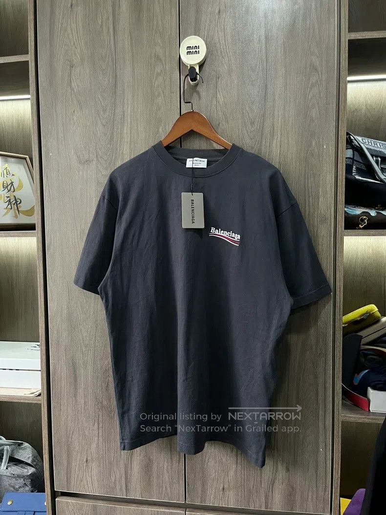 Balenciaga Balenciaga Smoke Grey Coke Embroidered Short Sleeve Size US M / EU 48-50 / 2 - 1 Thumbnail