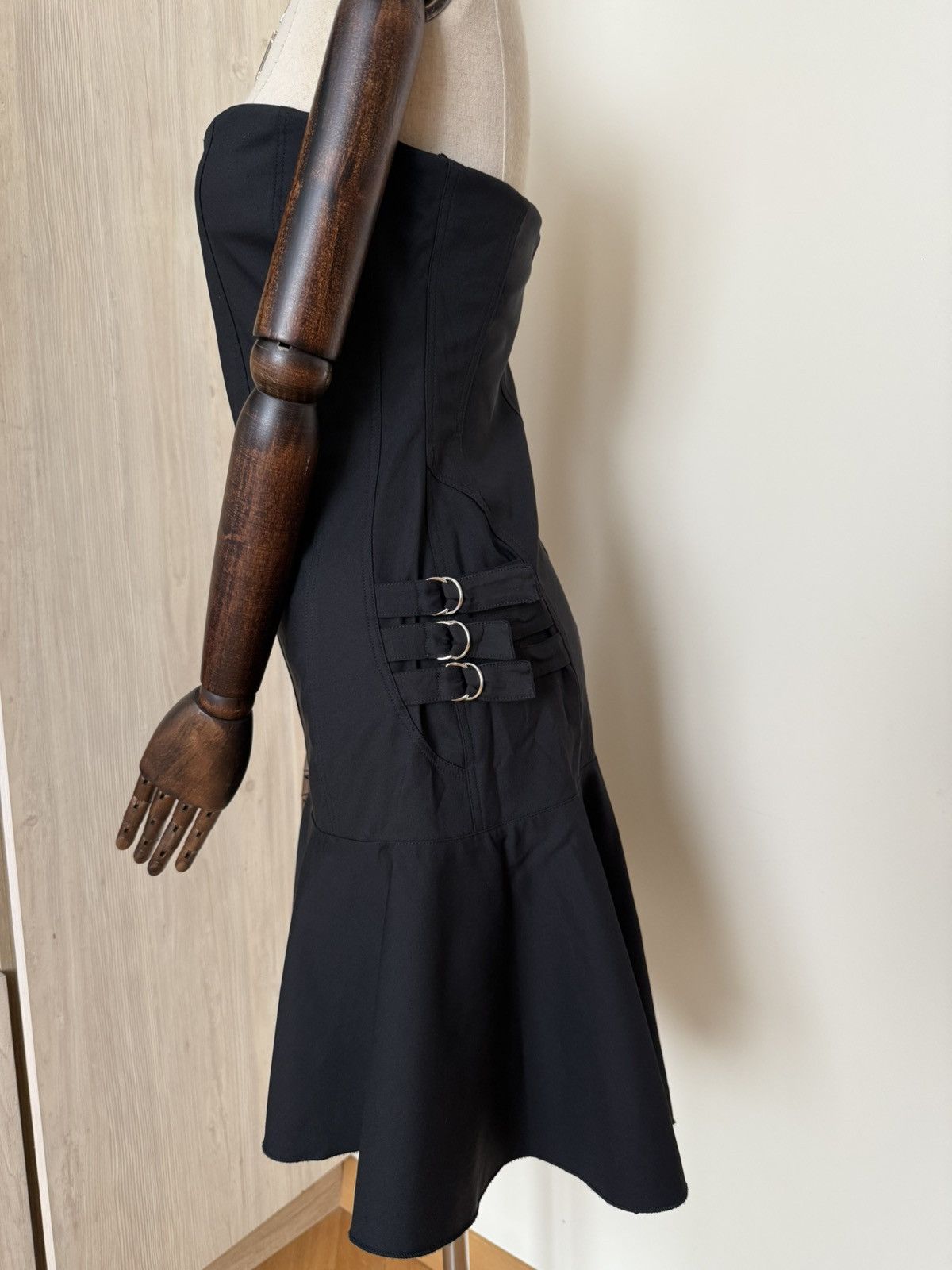 Other Flavio Castellani Black Strapless Mini Dress Y2K Italy Size M / US 6-8 / IT 42-44 - 2 Thumbnail