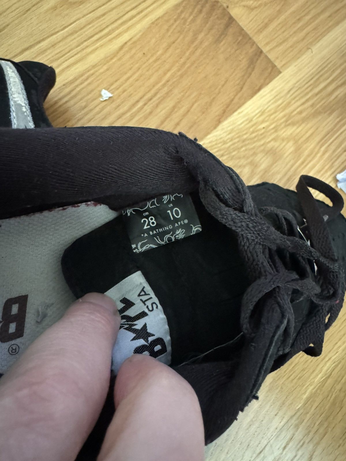 Bape Sz 10 OG BAPESTA BLACK with WHITE STAR BAPES Size US 10 / EU 43 - 5 Thumbnail