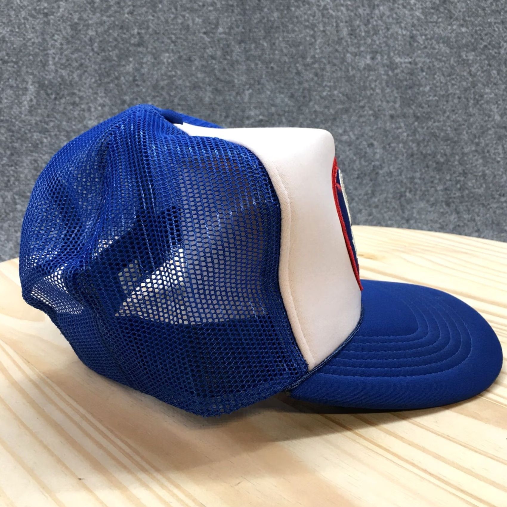 Logo 7 VMC Fish Hooks Trucker Hat Mens Blue OS Adjustable Curved Brim Embroidered Logo Size ONE SIZE - 7 Thumbnail