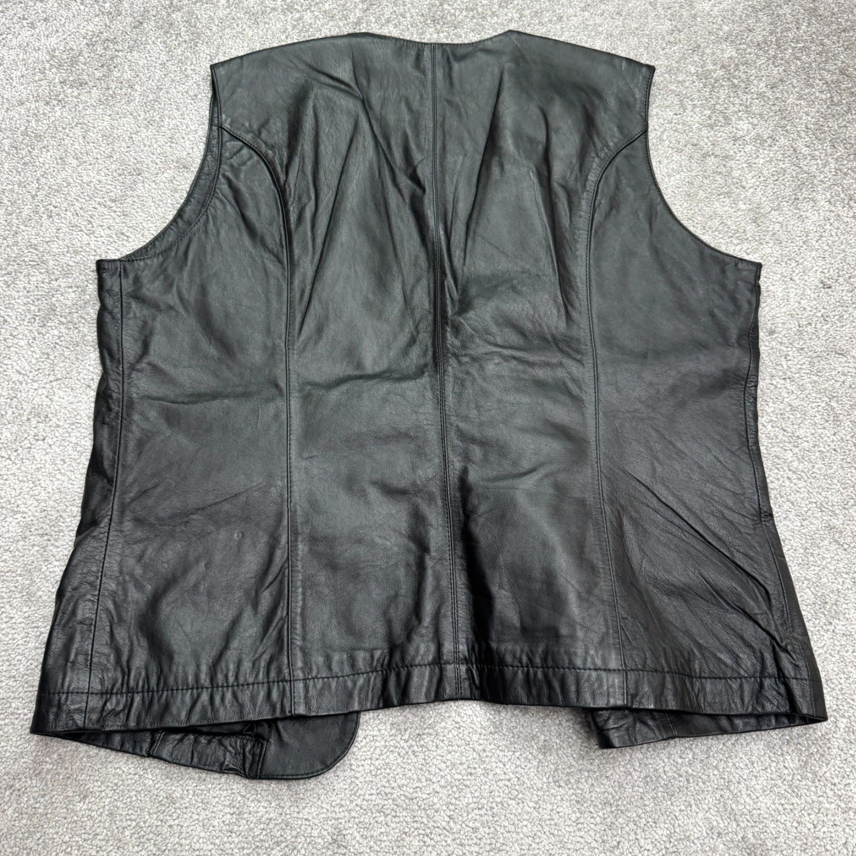 Vintage VINTAGE Embellished Leather Beaded Vest Womens 16 Black Y2K Biker Punk Retro Steampunk Size XXL / US 16-18 / IT 52-54 - 2 Thumbnail