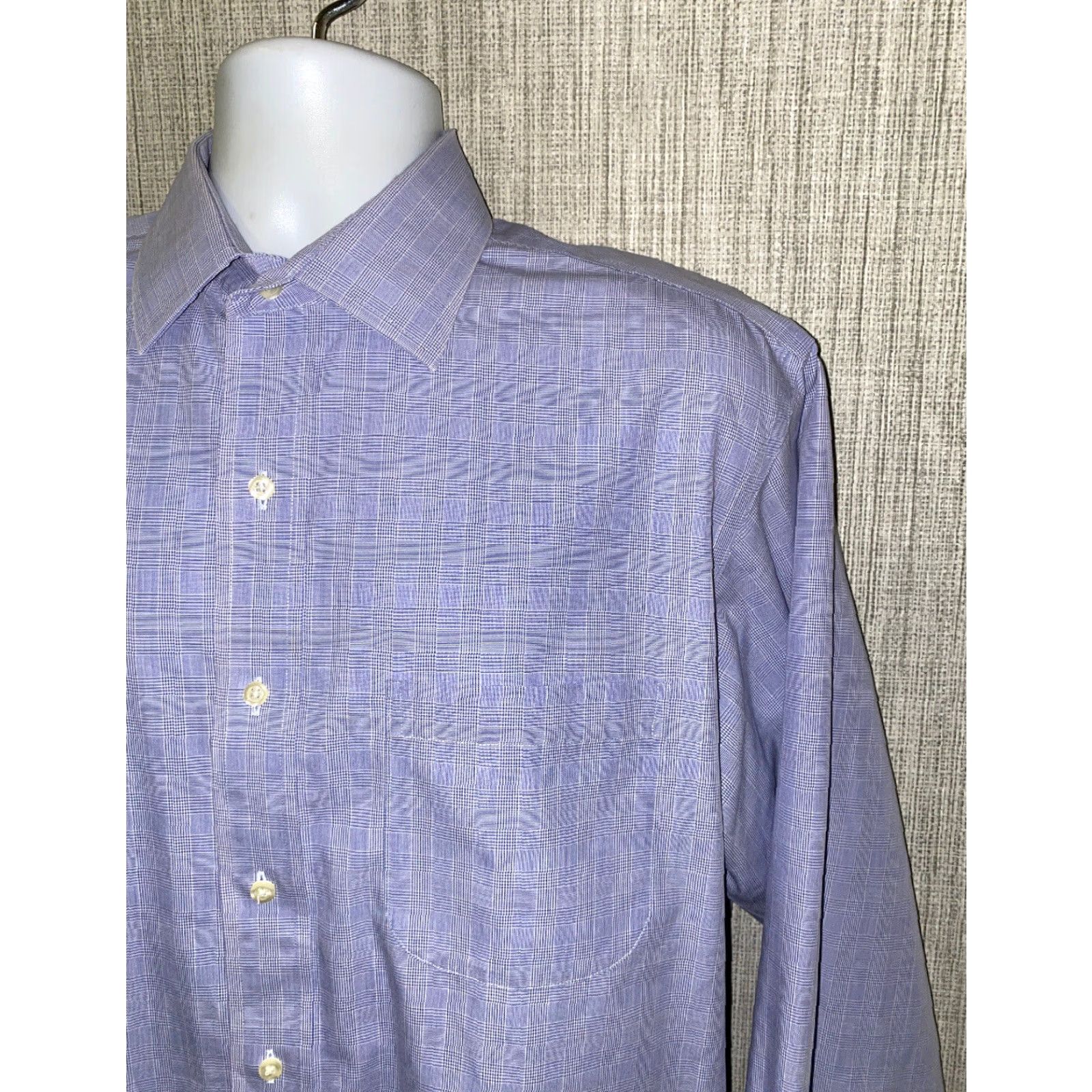 Brooks Brothers Brooks Brothers 346 Mens Blue Non Iron Long Sleeve Dress Shirt Size 16 Checks 100% Cotton Regular Size 42R - 2 Thumbnail