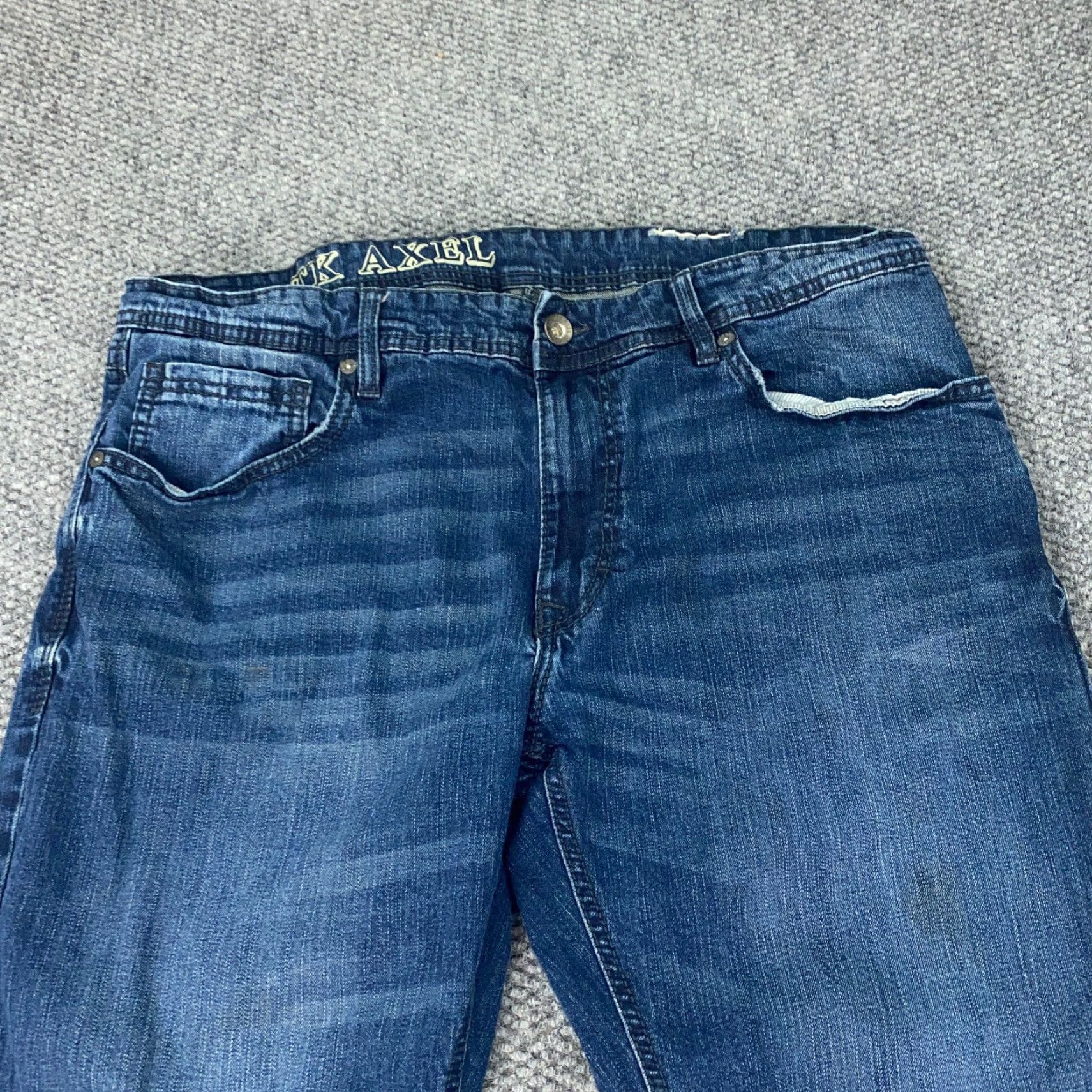 Vintage AXEL Jeans Jeans Relaxed Straight Adult 38x32 Blue Stretch Denim 5-Pocket Mens 38 Regular Blue 90s Preppy Theme Size US 38 / EU 54 - 2 Thumbnail