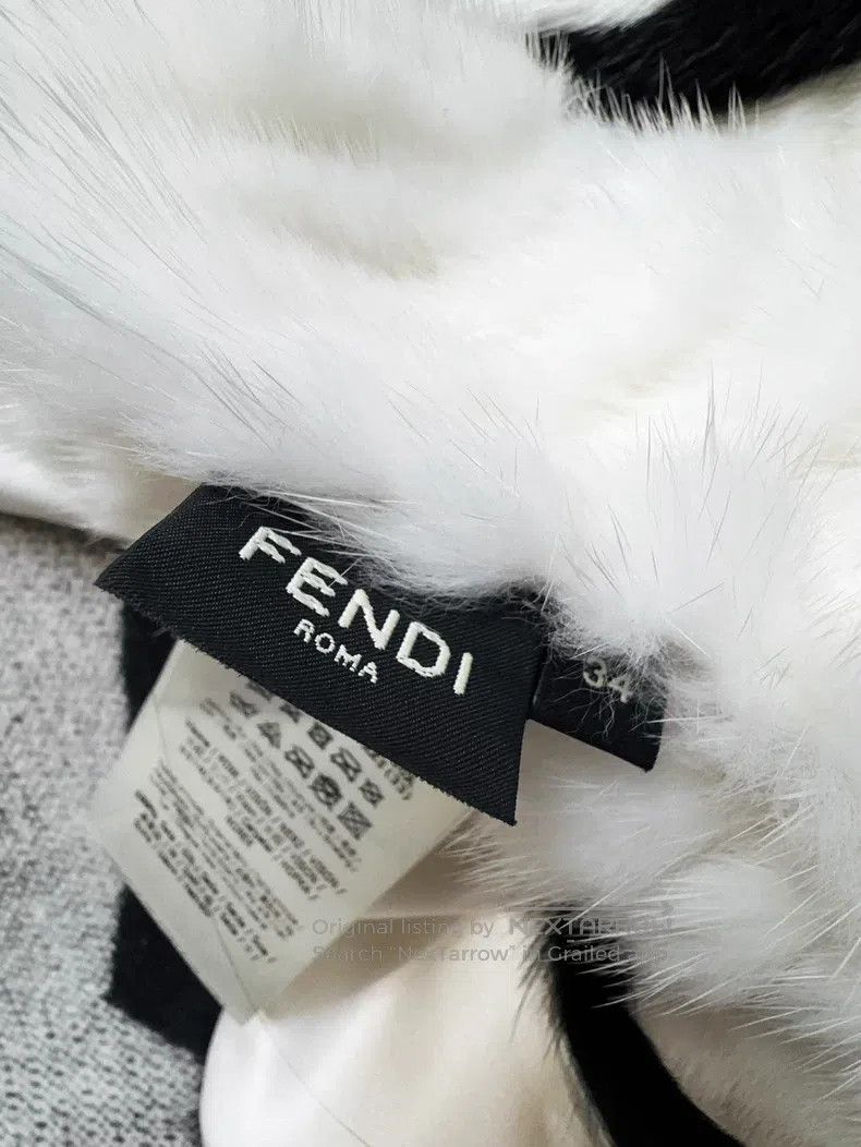 Fendi Fendi White and Black Trim Detachable Hood Mink Fur Coat, Size XXS / US 00 / IT 34 - 7 Thumbnail