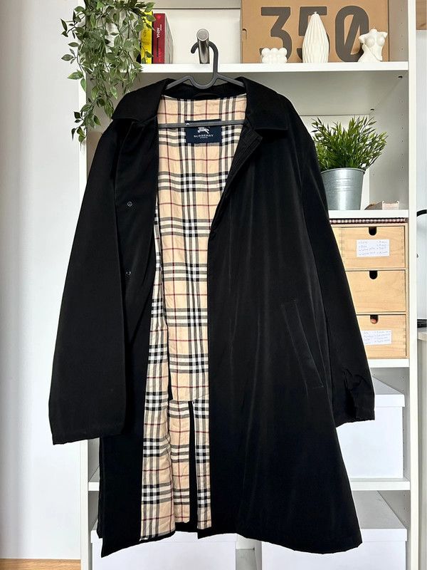 Image of Avant Garde x Burberry Nova Check Coat XL in Black, Men's