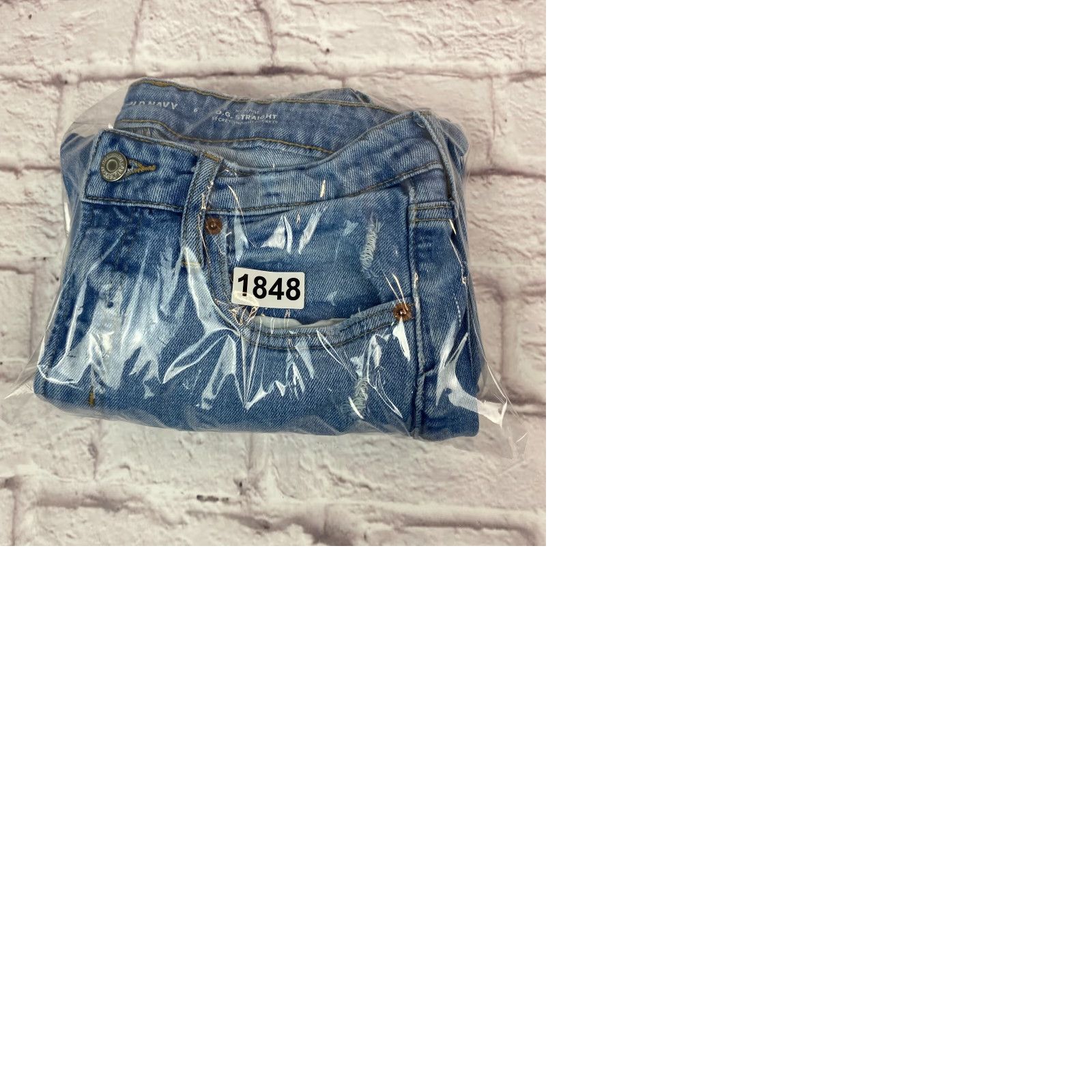 Old Navy VINTAGE Old Navy Womens OG High Rise Straight Jeans Blue Distressed Raw Hem Size 6 Size 28" / US 6 / IT 42 - 9 Thumbnail