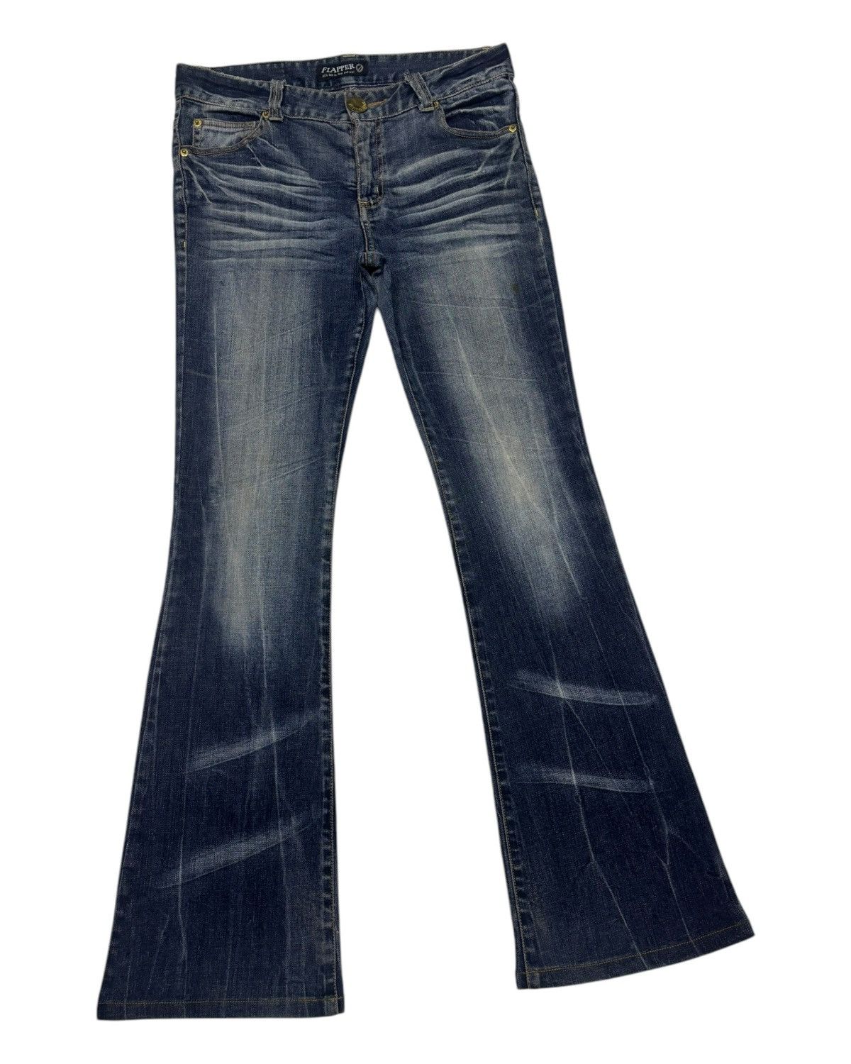 Hysteric Glamour × If Six Was Nine × Tornado Mart FLARE💥VTG FLAPPER WHISKER FLARED DENIM JEANS DIOR STYLE Size US 31 - 3 Thumbnail