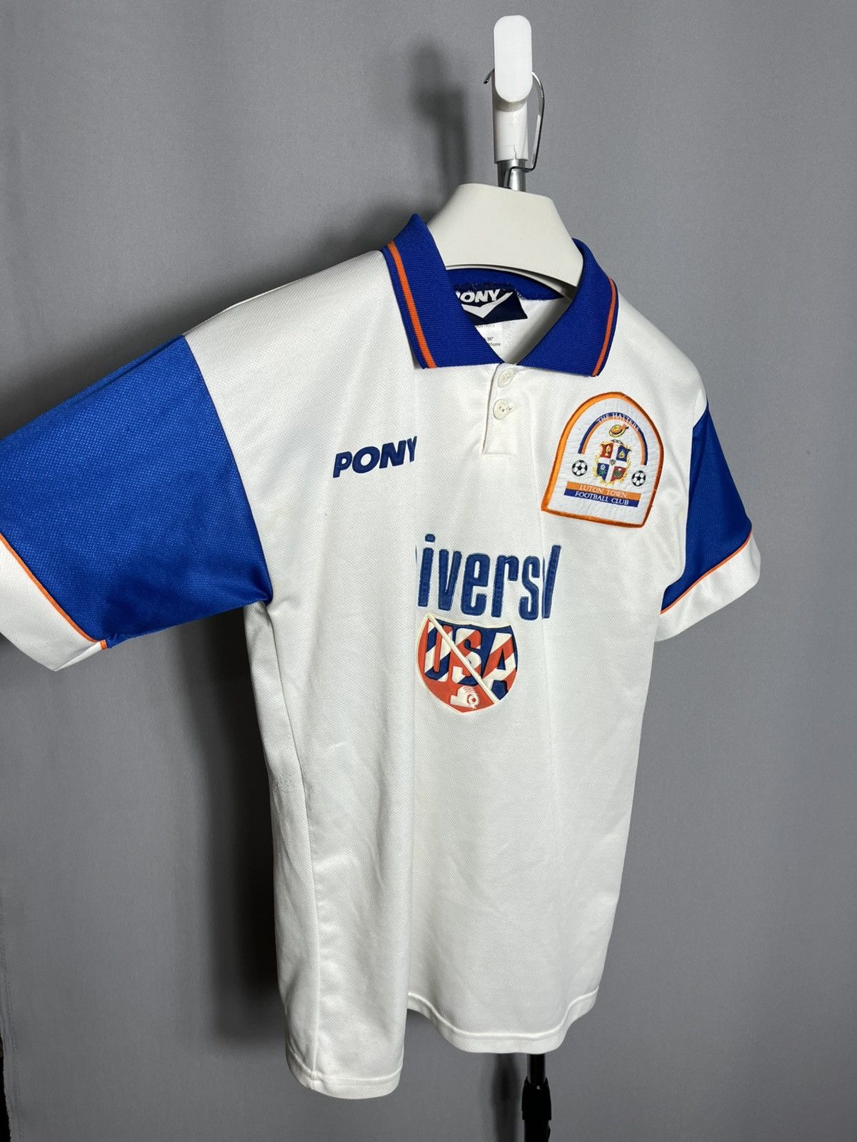 PONY 1995 1996 1997 Luton Town Home Shirt Soccer Jersey Size US S / EU 44-46 / 1 - 3 Thumbnail